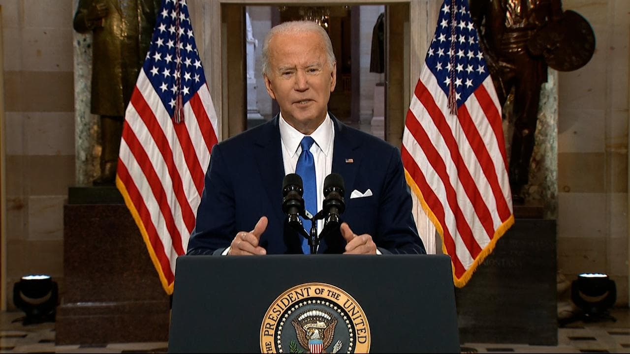 Year since Capitol Hill attack: U.S. President Joe Biden slams Donald Trump