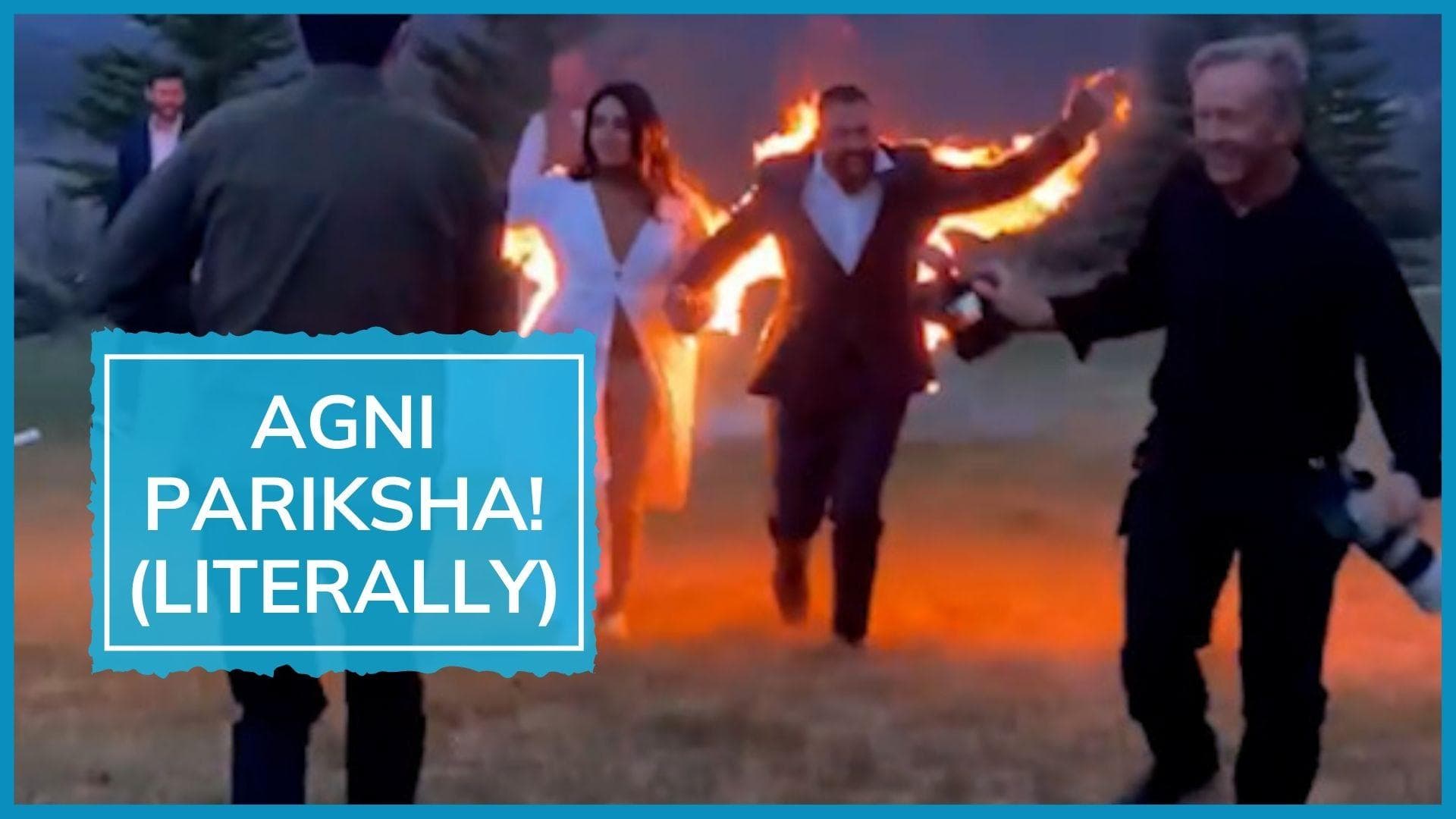 On camera: Couple set themselves on fire, here's why