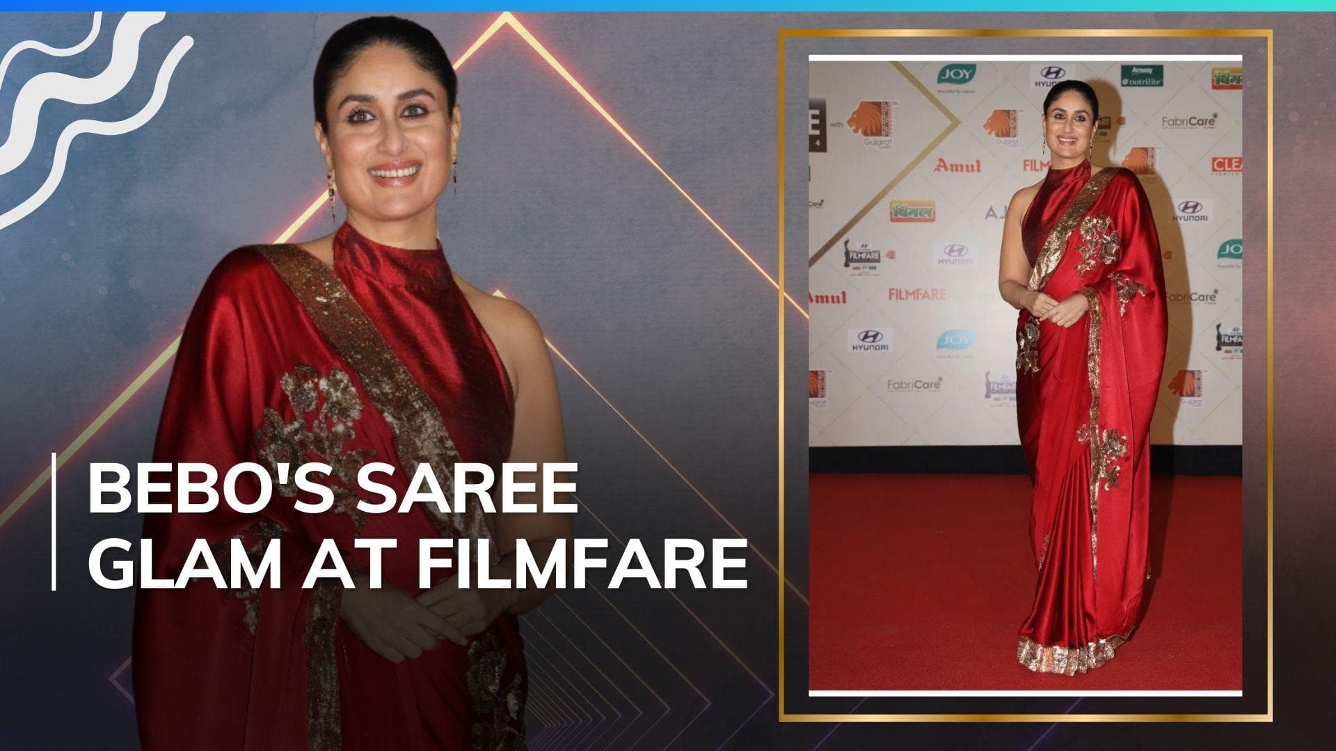Kareena Kapoor Khan stuns in a custom silk saree at the 69th Filmfare Awards, get all deets
