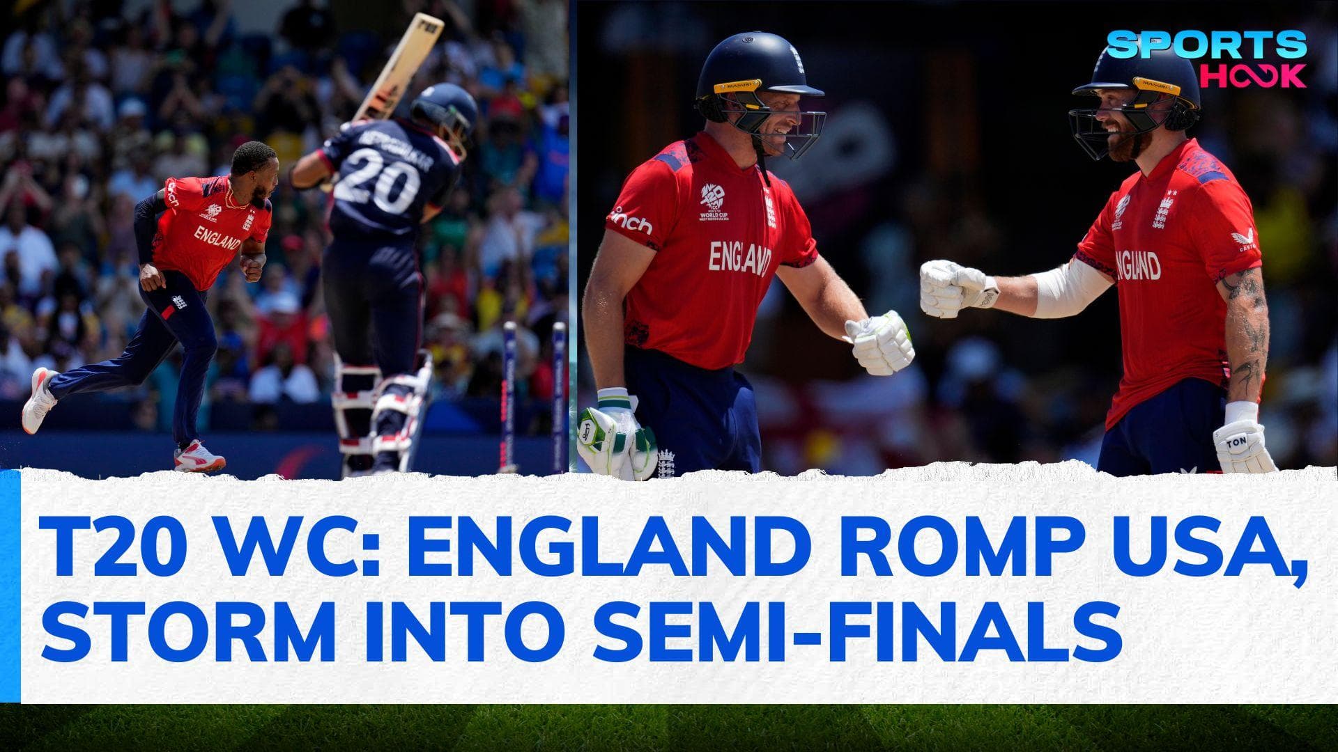 T20 World Cup Highlights: England thrash USA to become first team to reach semi-finals