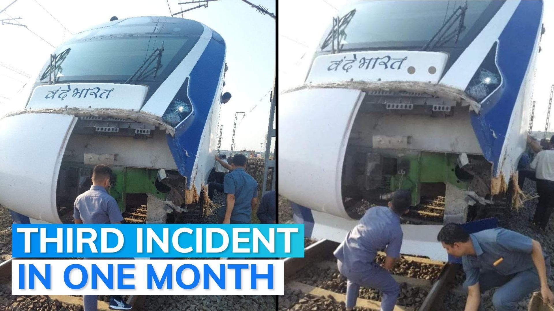 Mumbai-Gandhinagar Vande Bharat train rams into cattle; front panel damaged