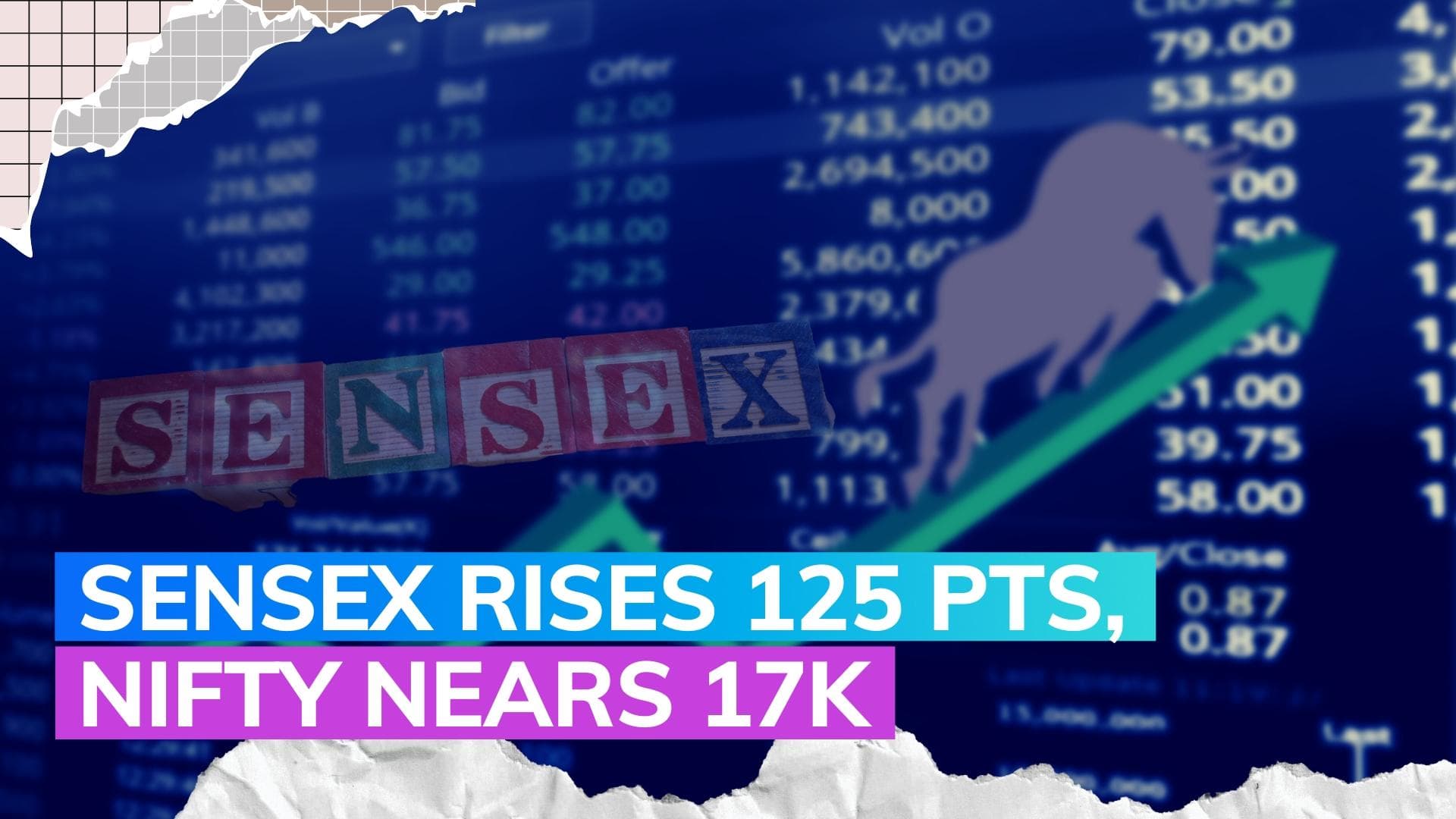 Sensex rises 125 points, Nifty nears 17k; these shares shine