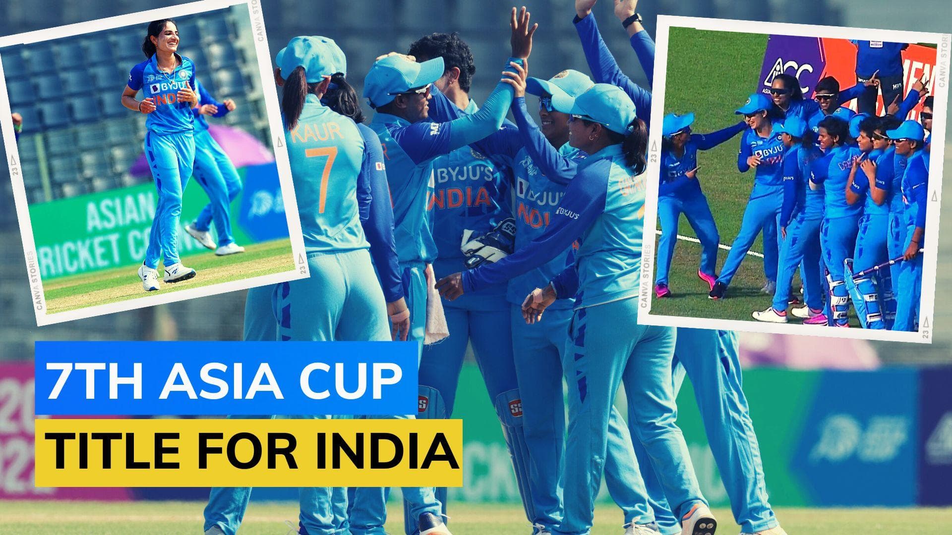 Women's Asia Cup: India thrash Sri Lanka by 8 wickets in final to lift 7th title