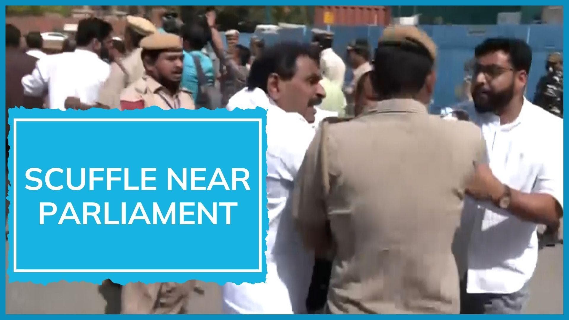 Watch: Clash between MPs, police in Delhi amid protest against Kerala SilverLine train project