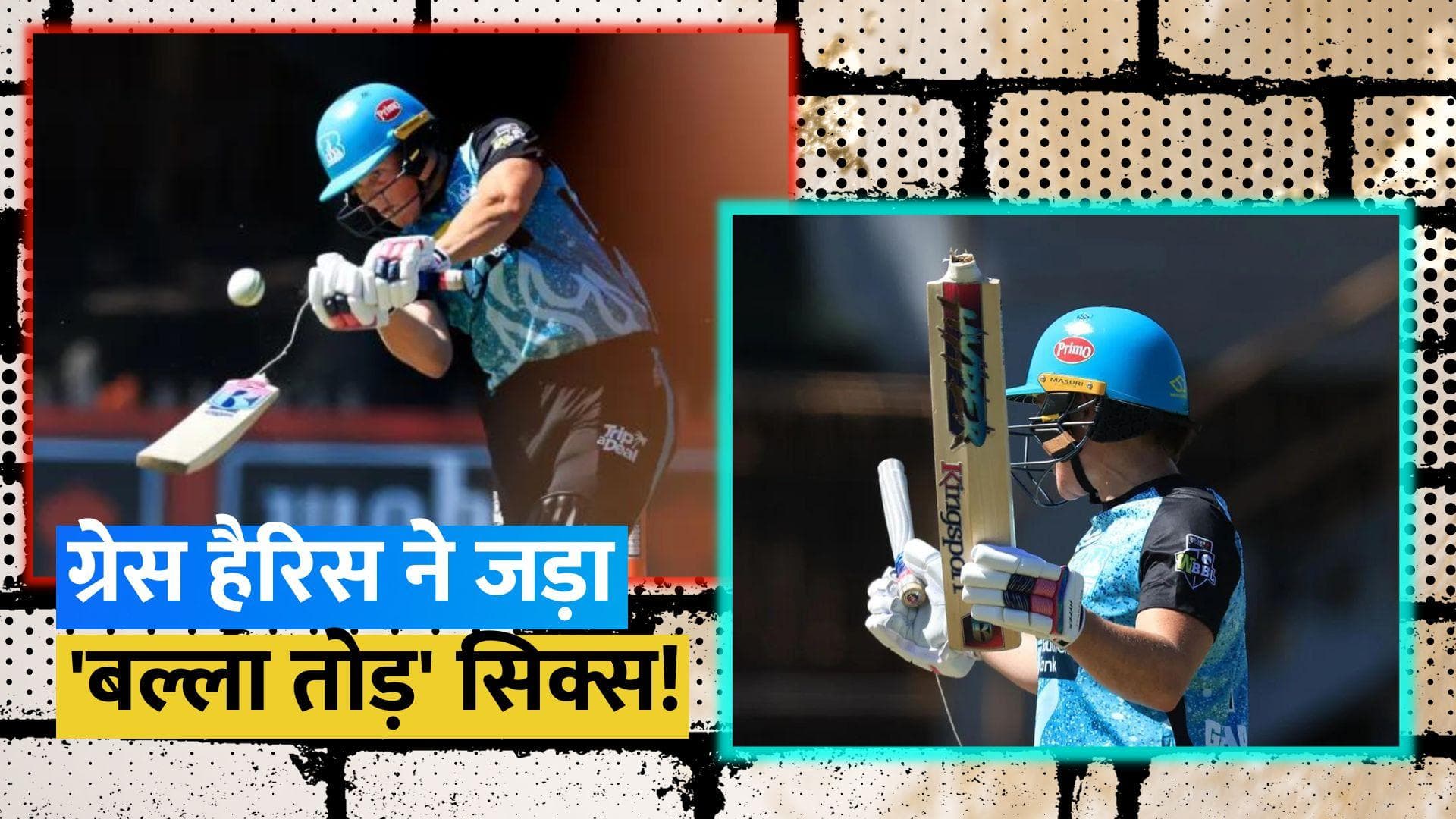 बिग बैश लीग में Grace Harris ने टूटे बल्ले से ही जड़ दिया सिक्स, देखें उनका अविश्वसनीय शॉट