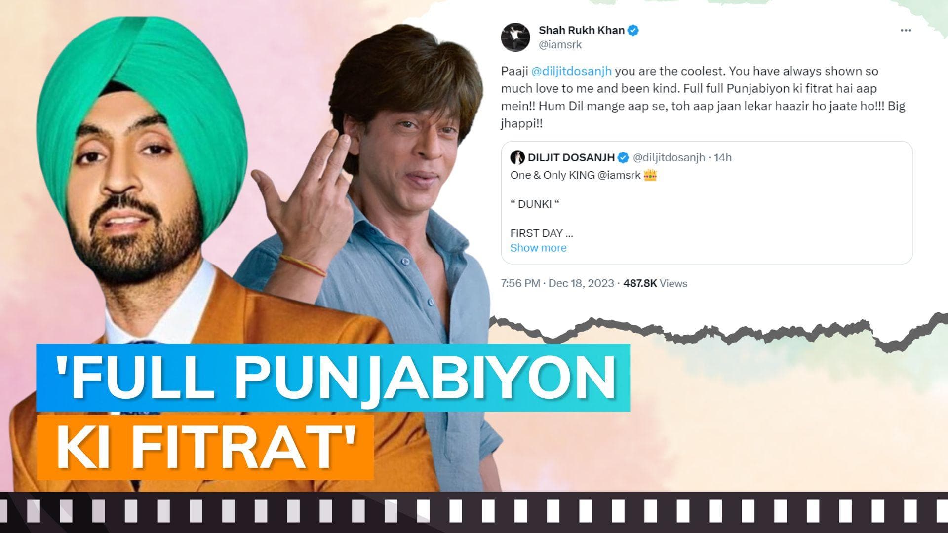 Shah Rukh Khan lauds Diljit Dosanjh for being kind to him; calls him the 'coolest'