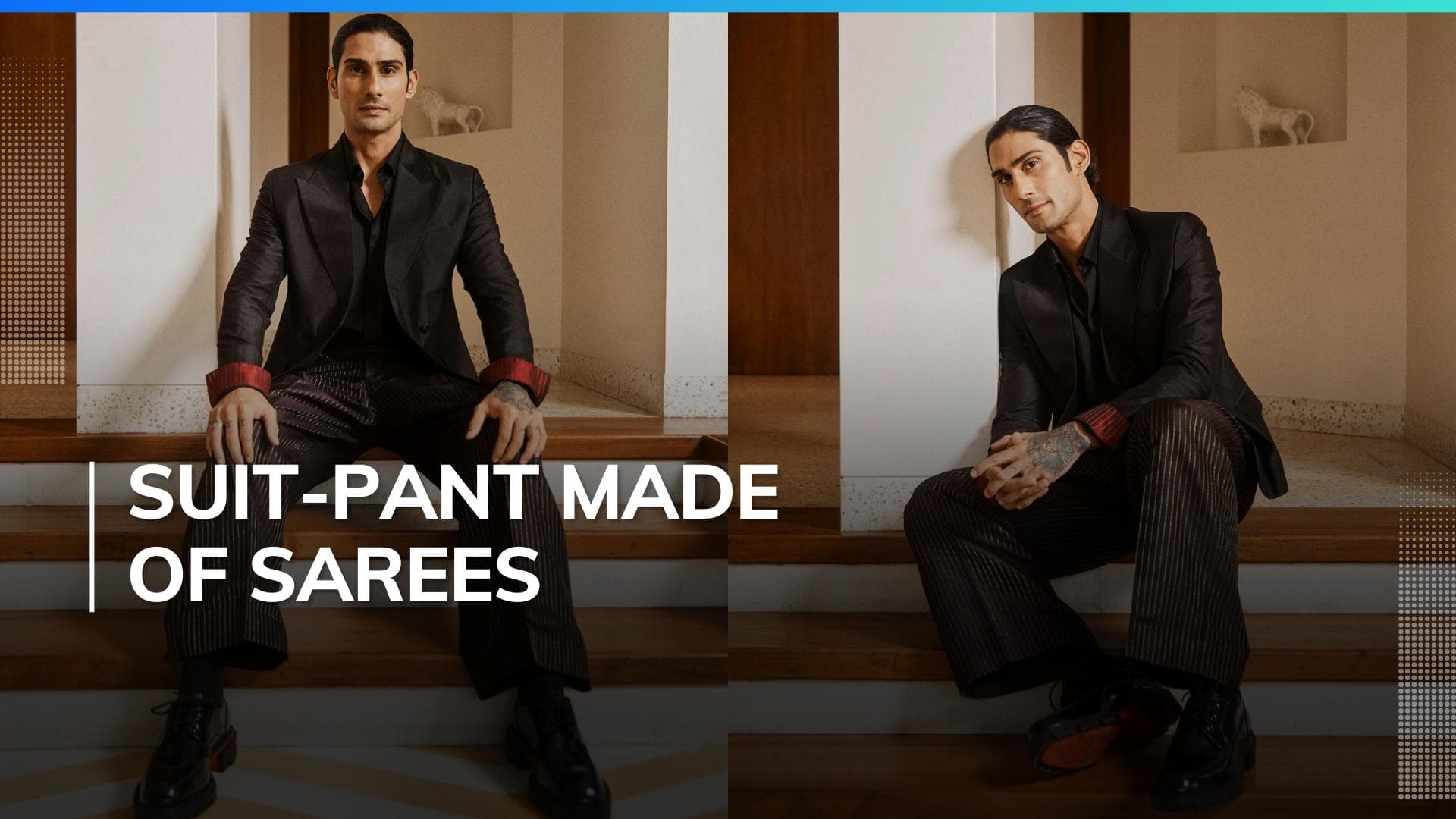 Prateik Babbar reuses late mom Smita Patil's Kanjeevaram sarees for 'Manthan' Indian premiere | Watch