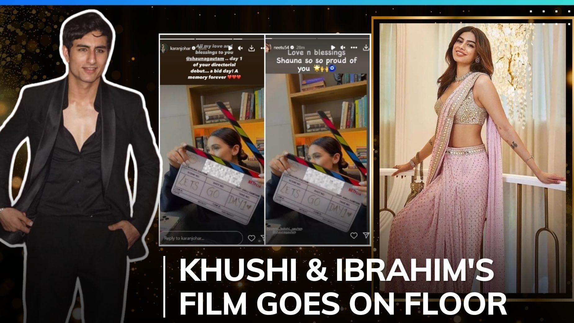 Khushi Kapoor-Ibrahim Ali Khan's film begins production; Karan Johar shares update 