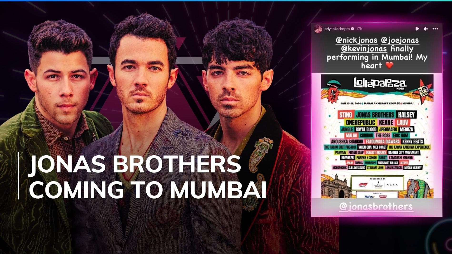 Lollapalooza 2024: Priyanka Chopra gives shout out to Jonas Brothers for their first performance in India