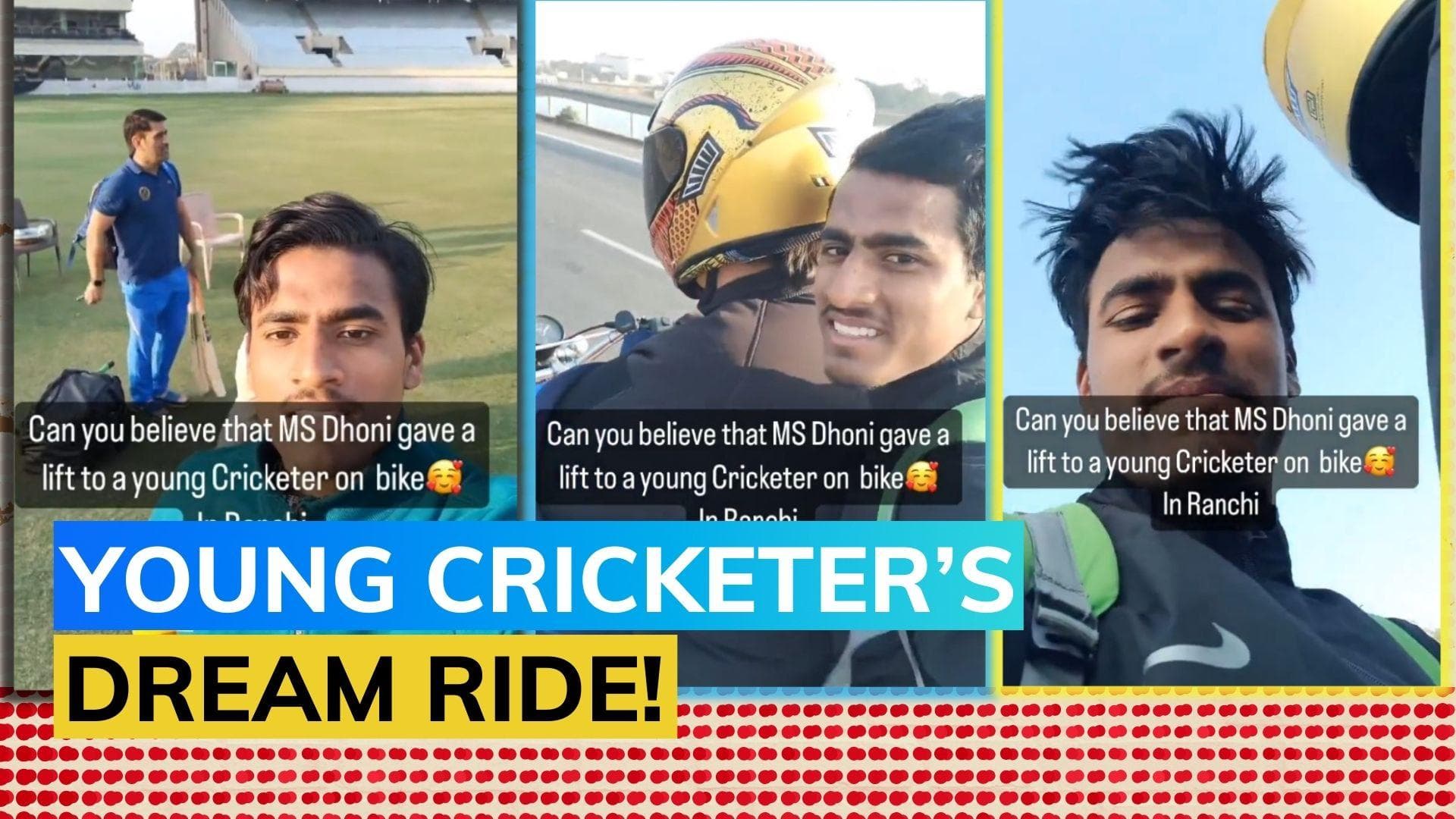 Watch! MS Dhoni gives young cricketer lift on his bike in Ranchi