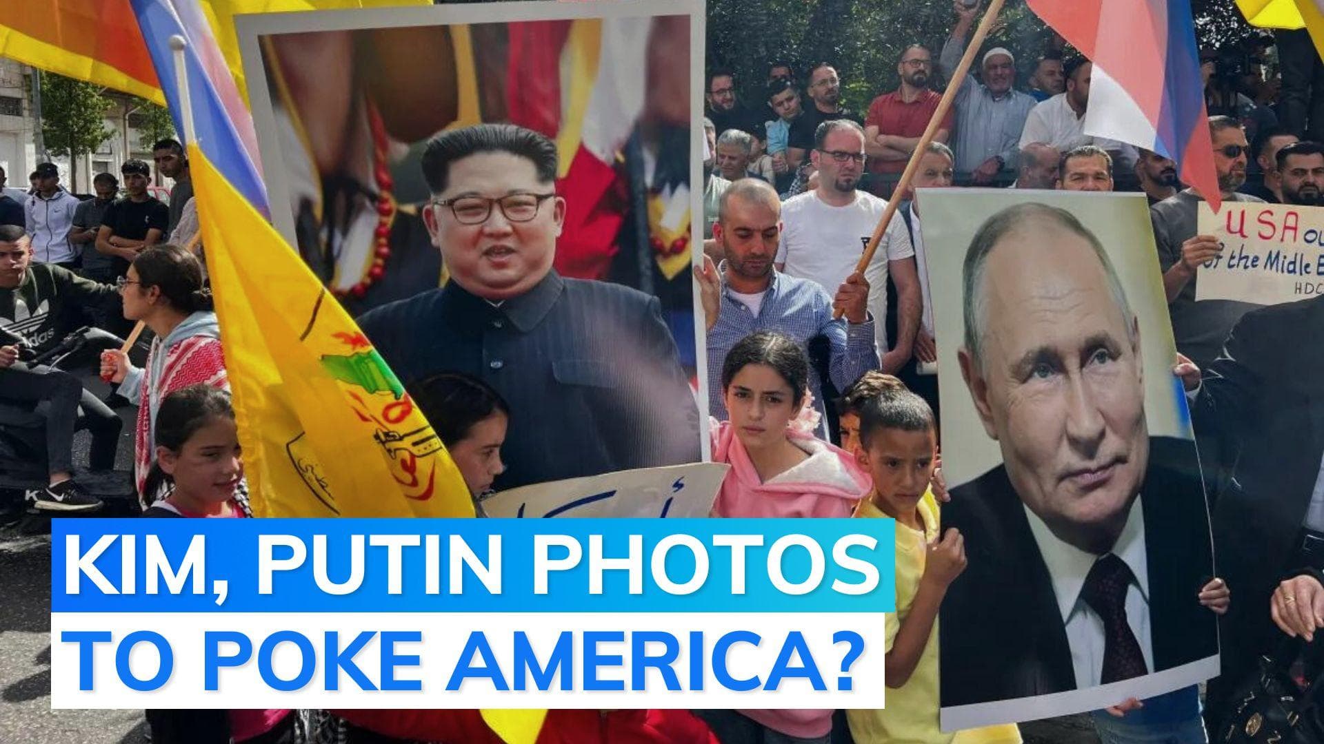 Hamas-Israel war: West Bank protesters display pictures of Putin & Kim Jong Un