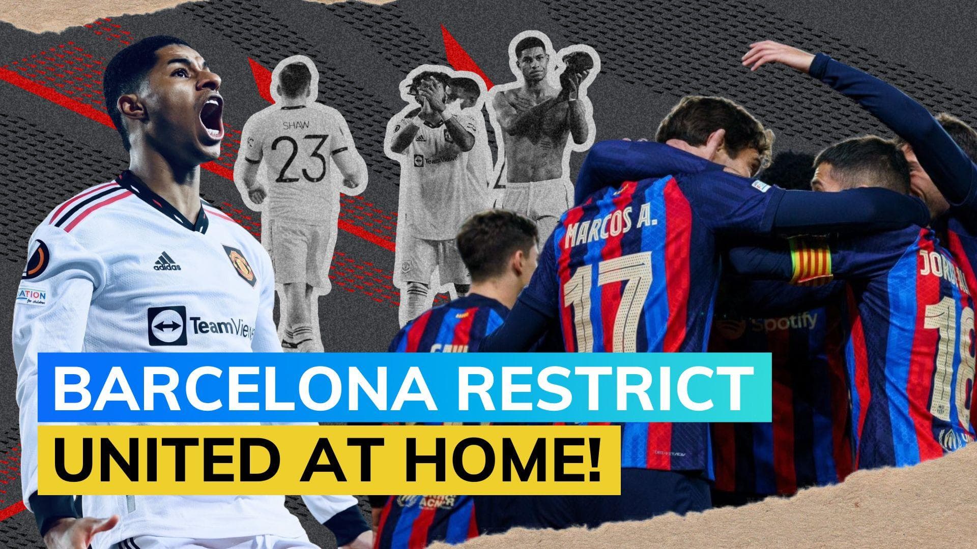 Europa League: Barcelona hold back Marcus Rashford-inspired Manchester United to 2-2 draw 