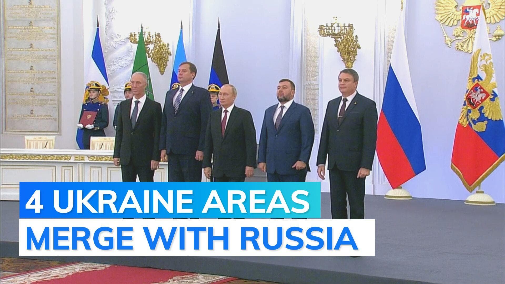 Ukraine war: Putin signs treaties absorbing Ukrainian regions