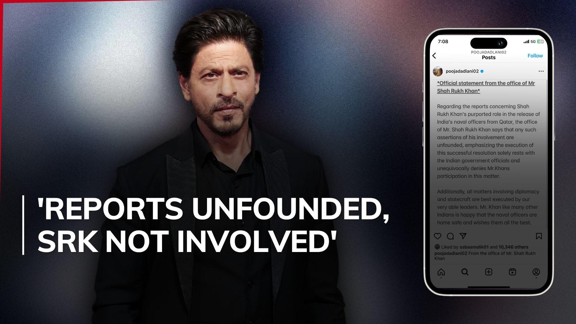 Shah Rukh Khan's team denies reports of actor mediating with Qatar for naval veterans' release