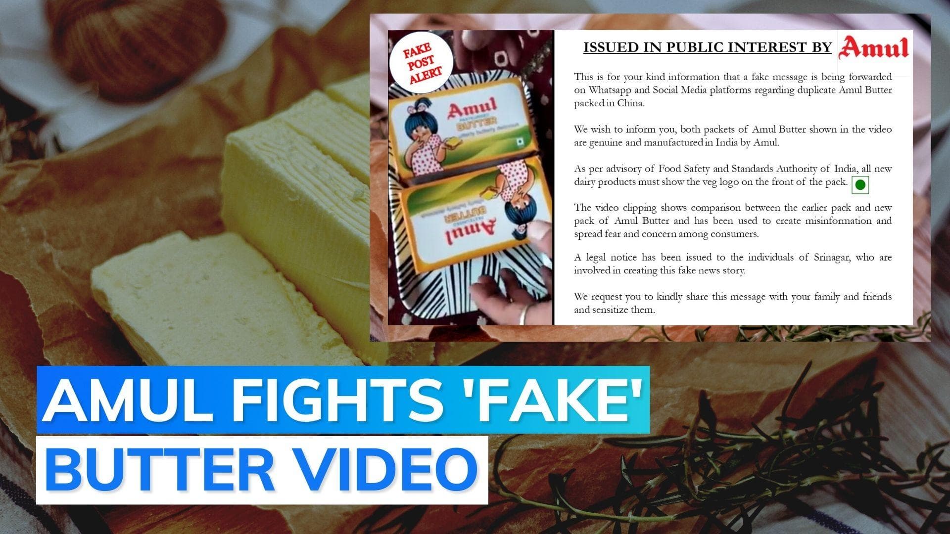 Both butter packs India-made, viral video is fake: Amul on 'Chinese' butter claim