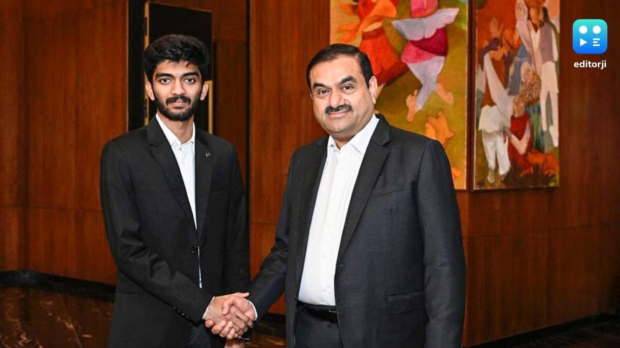 Youngest world chess champion D Gukesh meets Gautam Adani