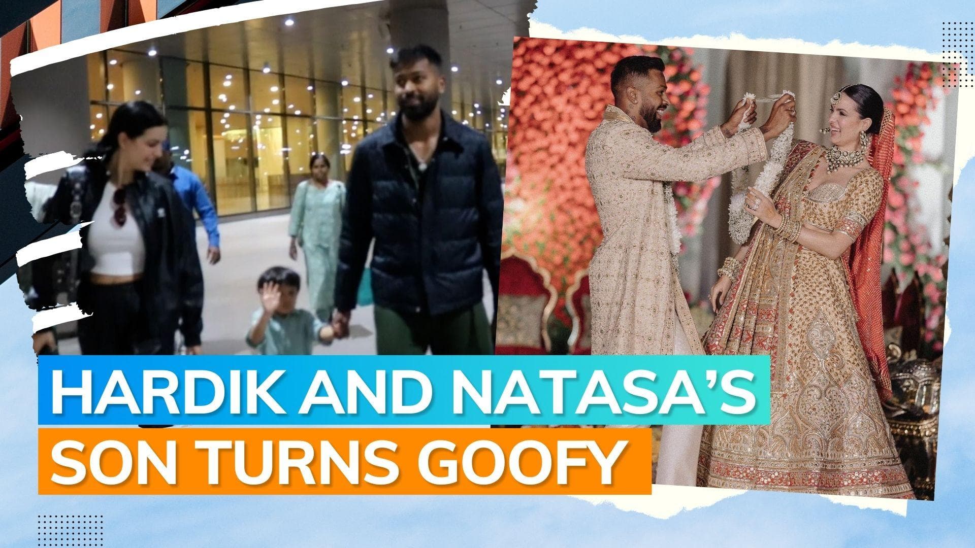 Hardik Pandya's son tells paps to not click them as they return from Udaipur post wedding