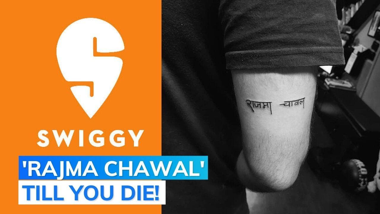Watch: man gets 'rajma chawal' tattooed on hand, literally!