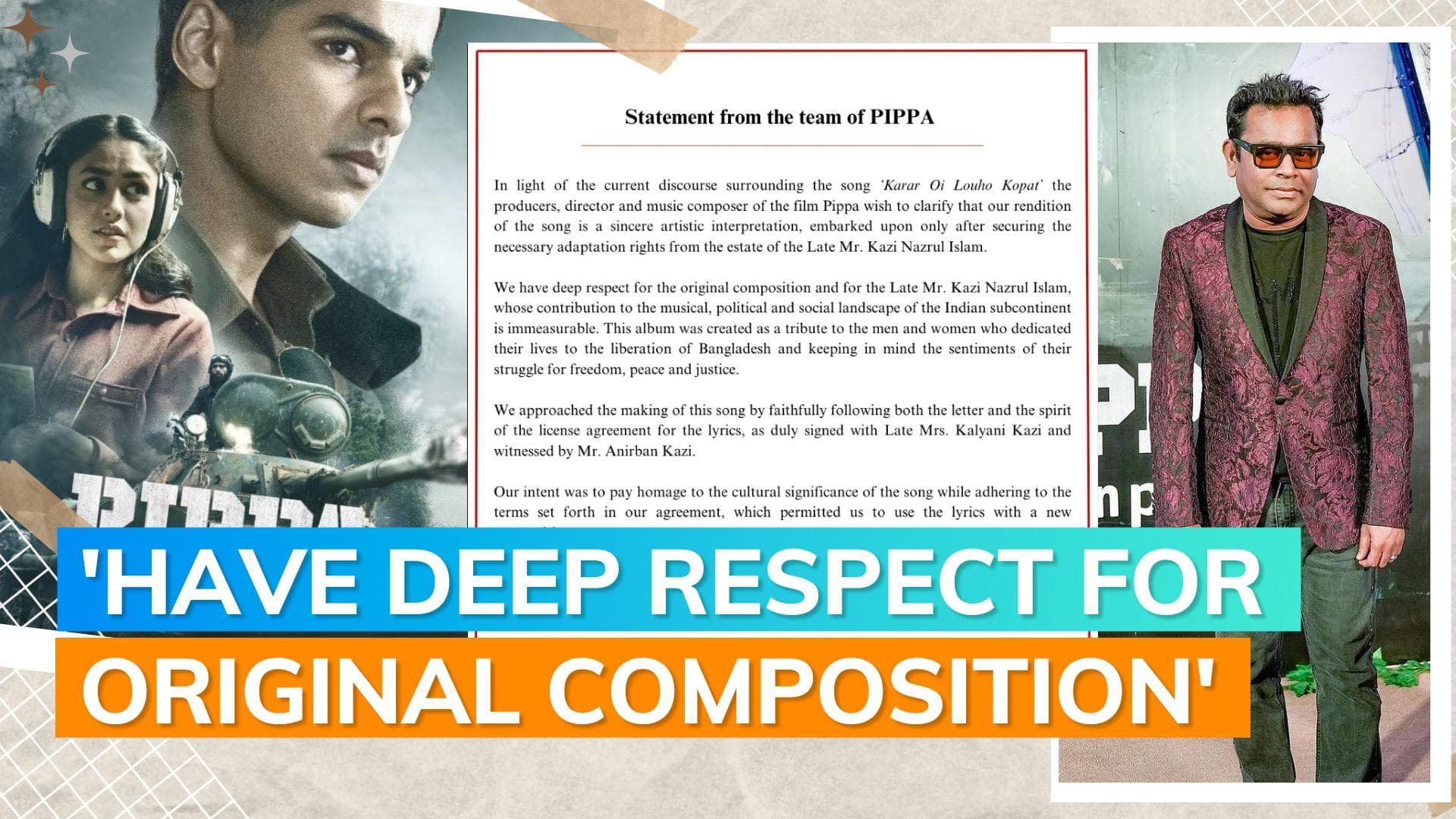 ‘Pippa’ makers apologise after facing backlash over AR Rahman's rendition of 'Karar oi louho kopat' song