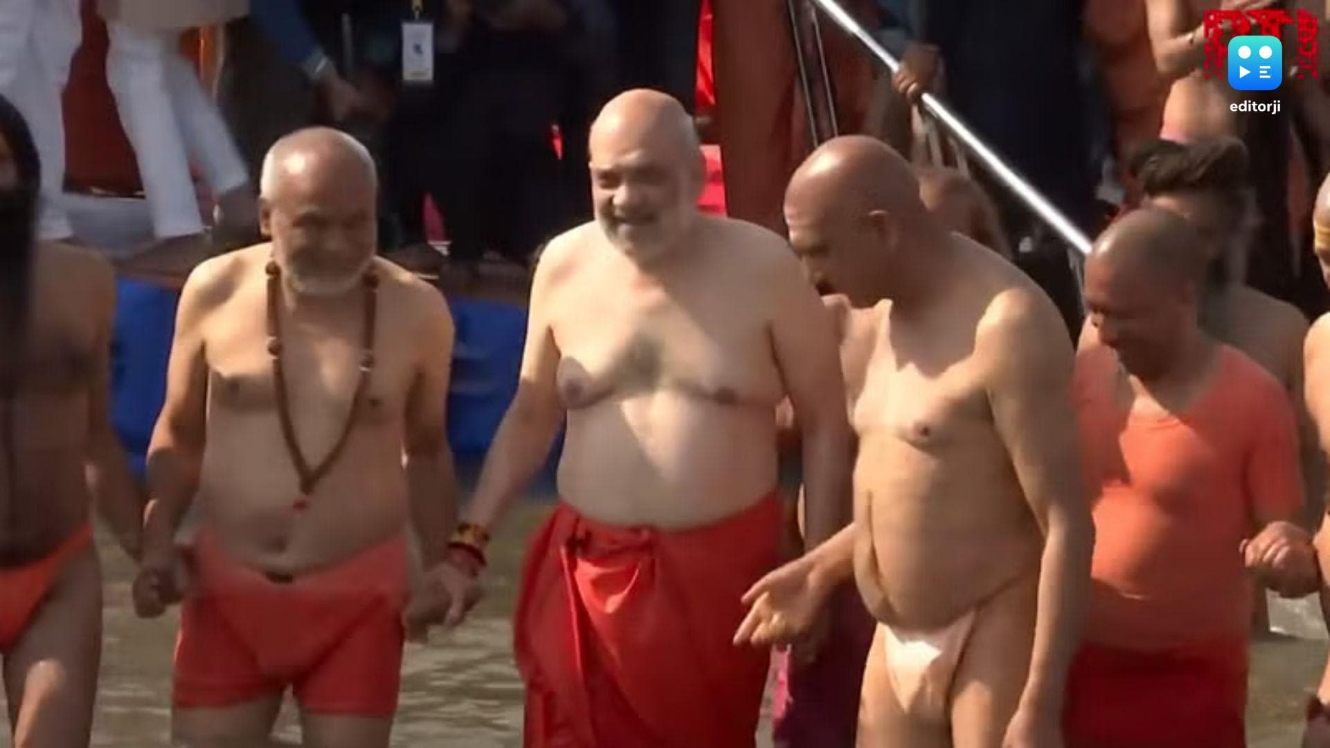 Amit Shah takes holy dip at Sangam Ghat During Maha Kumbh, calls it a \'unique symbol of Sanatan culture\'