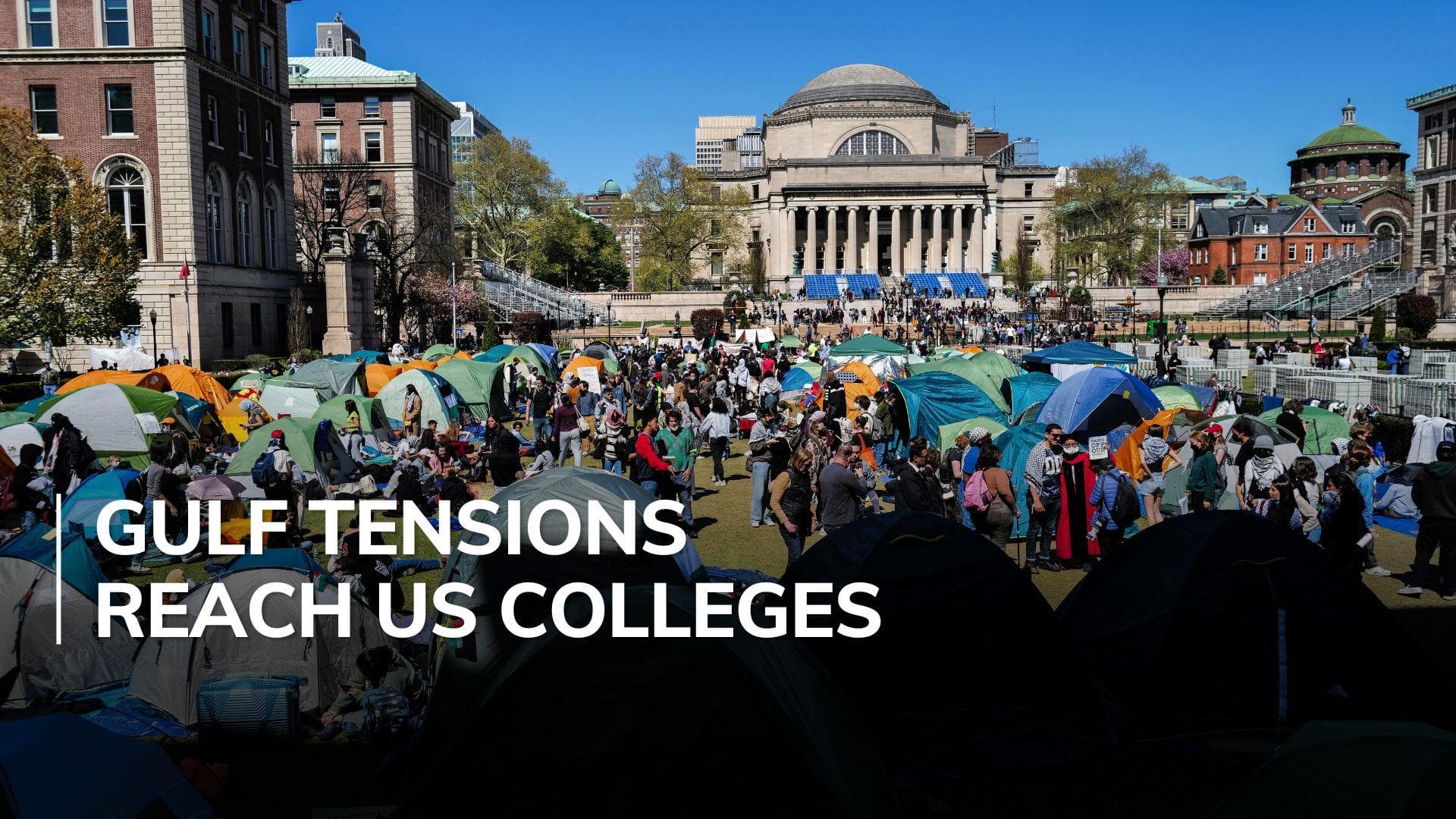 Pro-Palestinian protests sweep US college campuses following mass arrests at Columbia