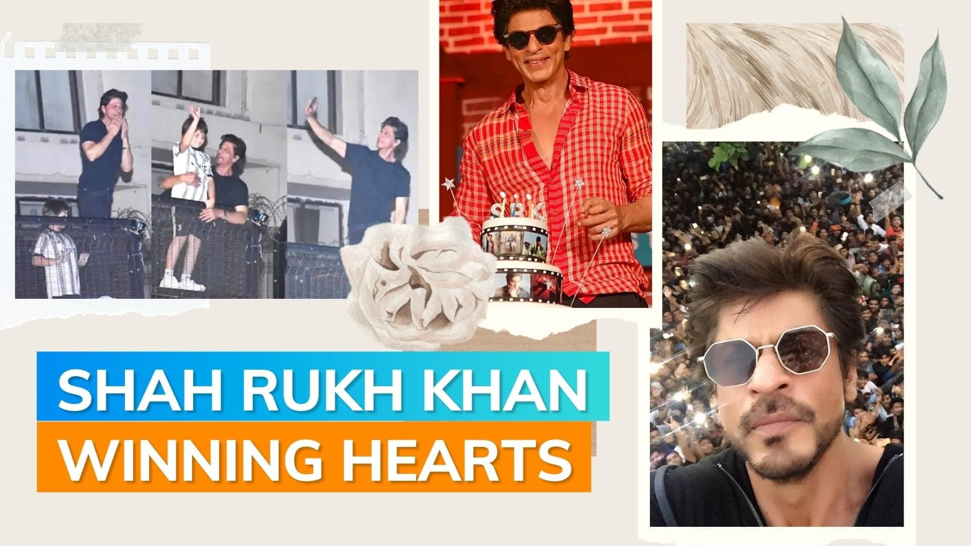 Happy Birthday, Shah Rukh Khan: Actor greets fans gathered outside his residence for his birthday