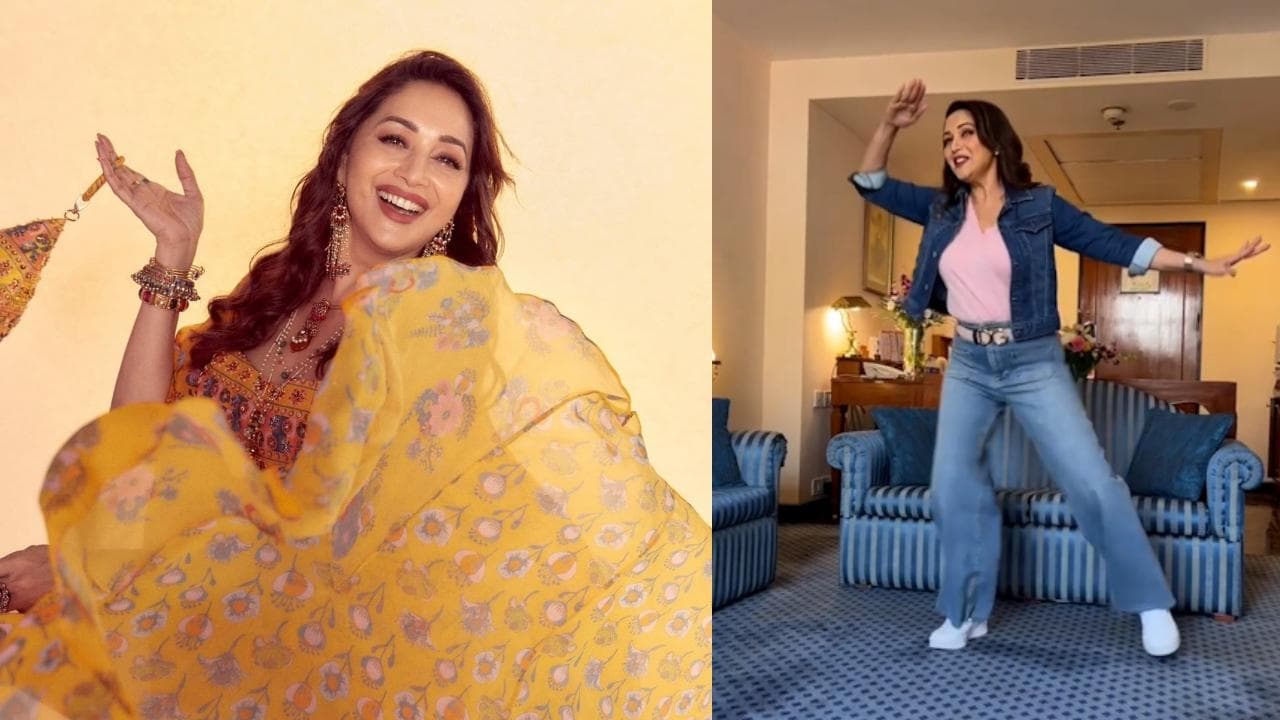 Madhuri Dixit ने अंग्रेजी गाने पर किया देसी डांस, अपने फेमस गानों के किए हुक स्टेप्स