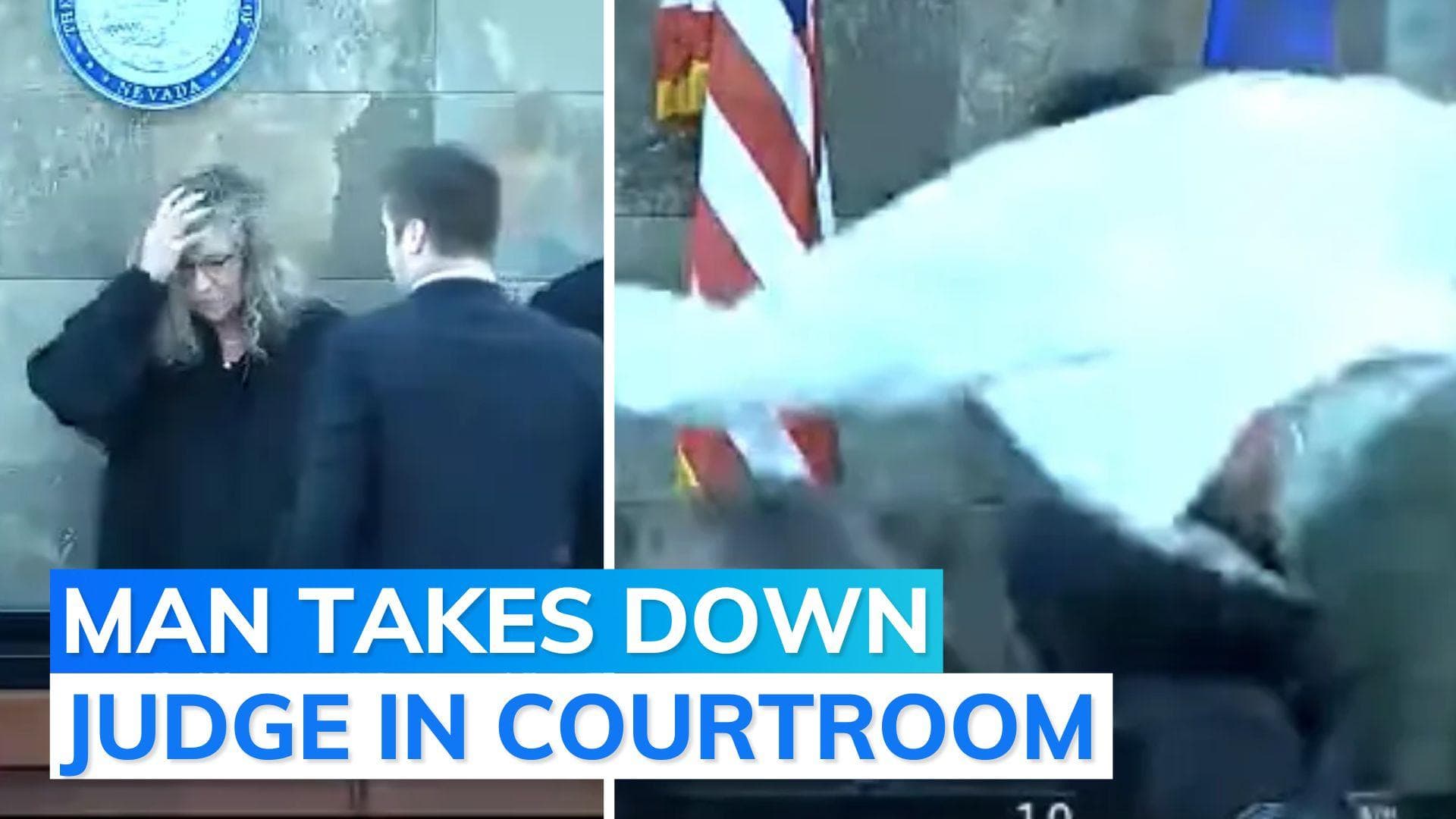 Watch: US judge attacked by defendant during sentencing in Vegas