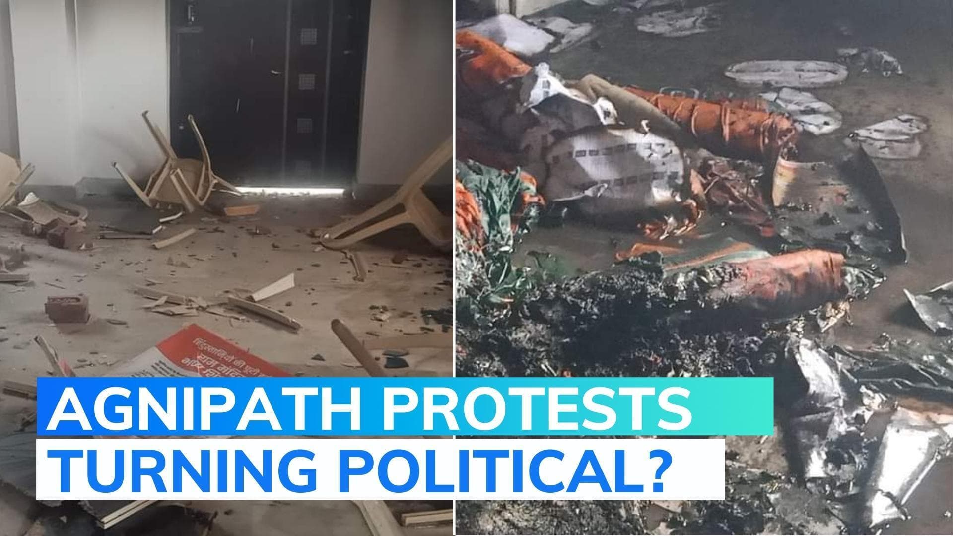 Agnipath protests: BJP office vandalised in Nawada, MLA's car attacked