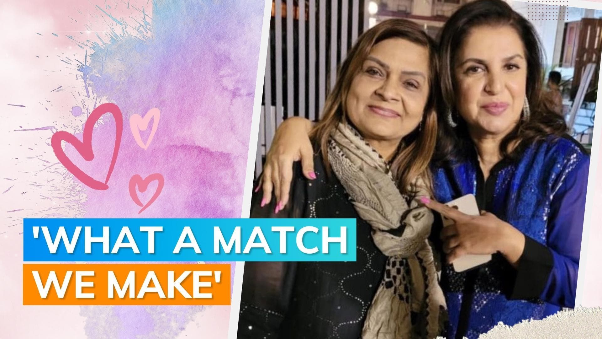 Farah Khan poses for a photo with her 'match' Sima Taparia 