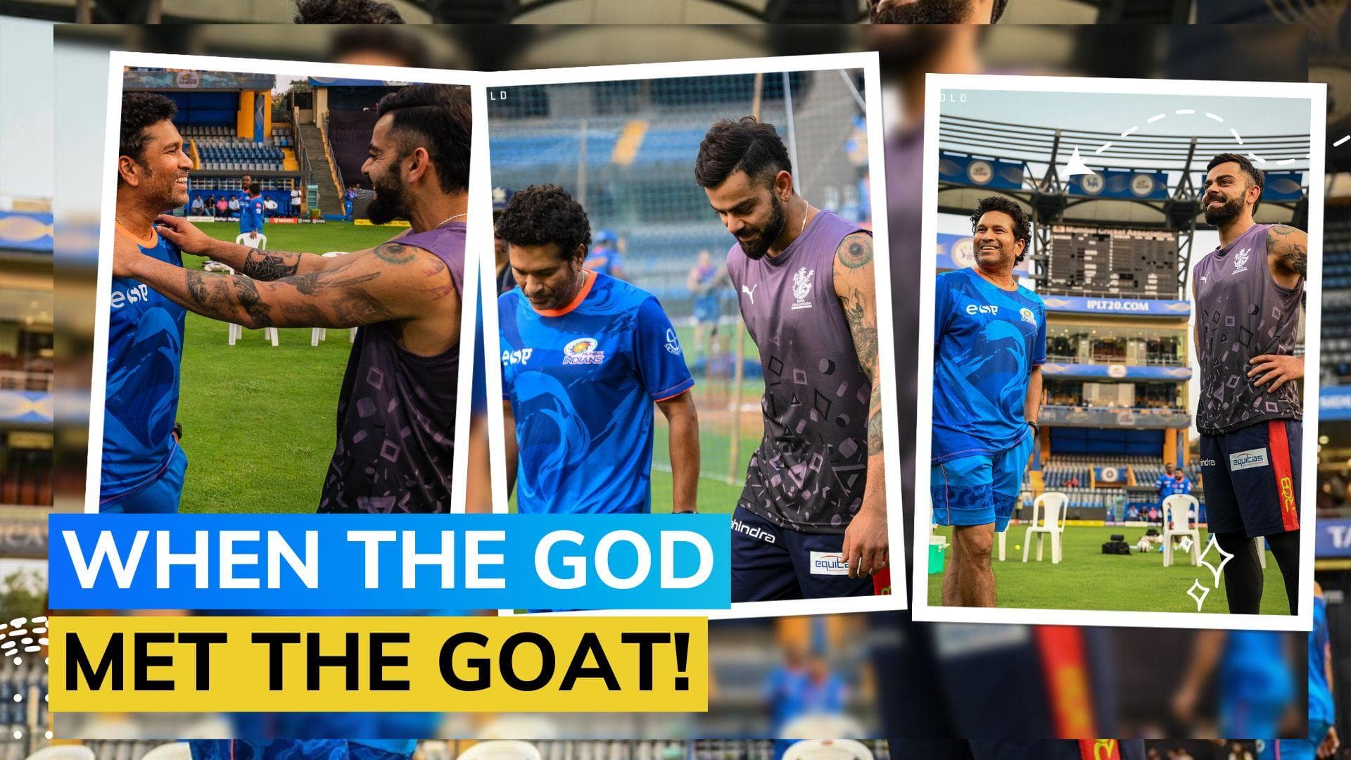 IPL 2023: Virat Kohli meets Sachin Tendulkar ahead of RCB vs MI match, photo goes viral