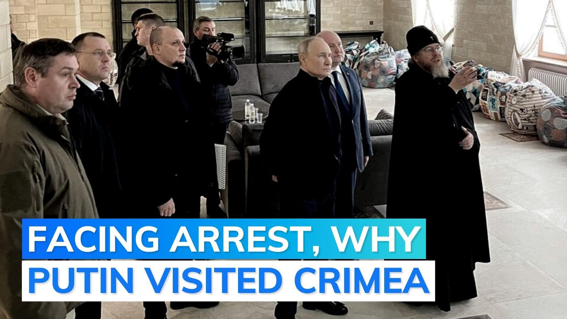 Vladimir Putin visits Crimea following war crimes warrant
