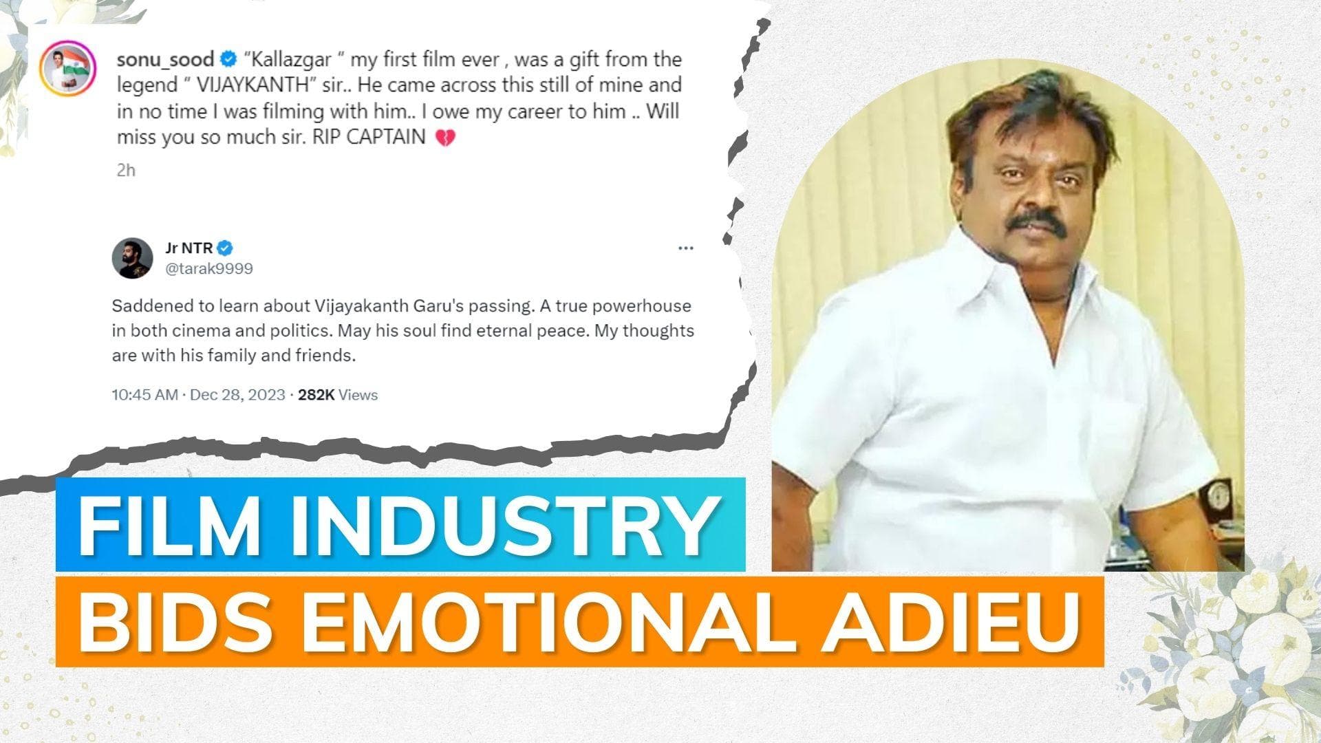 Captain Vijayakanth dies: Kamal Haasan, Jr NTR, Sonu Sood and others pay tribute 