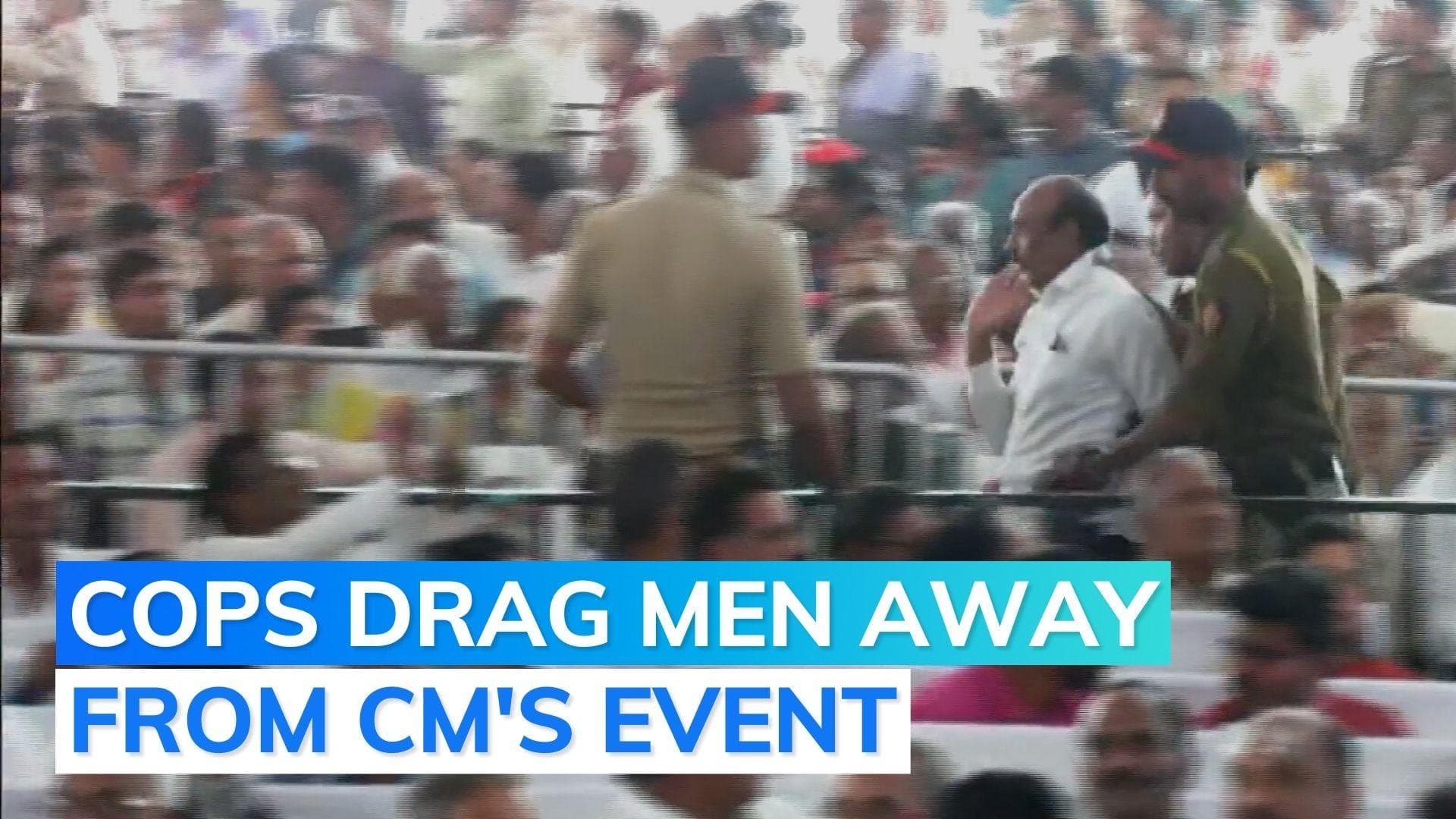 Watch: drama at Maharashtra CM's event as men shout slogans for separate Vidarbha state, detained