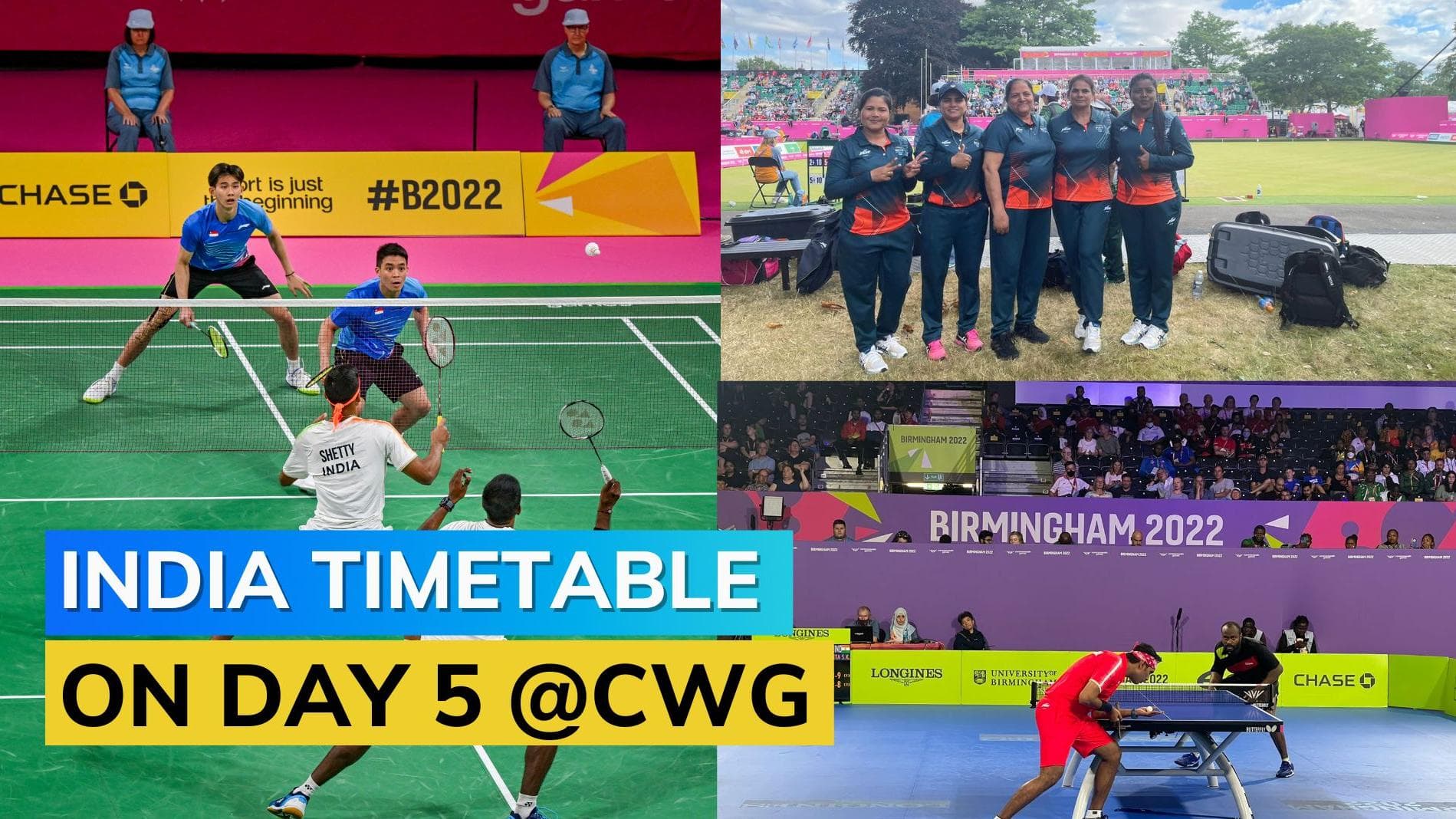 CWG India's Day 5 schedule : Lawn Bowl, Hockey, Badminton, Table Tennis, Weighlifting event on August 2