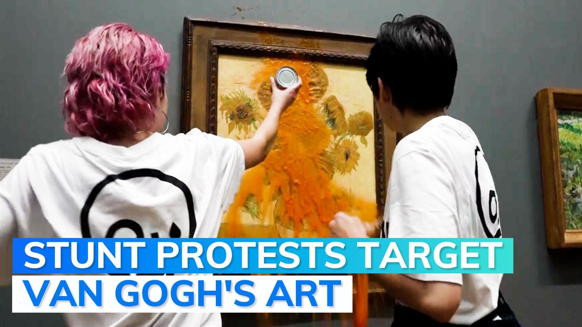 Watch: activists throw soup over Van Gogh's 'Sunflowers' painting