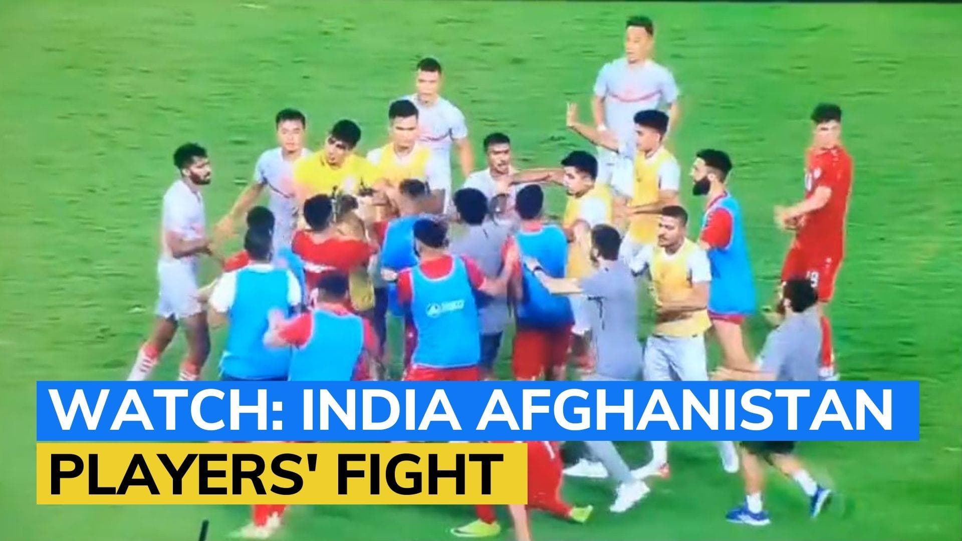 WATCH: Ugly brawl between India & Afghanistan players after AFC Asian Cup qualifiers match 