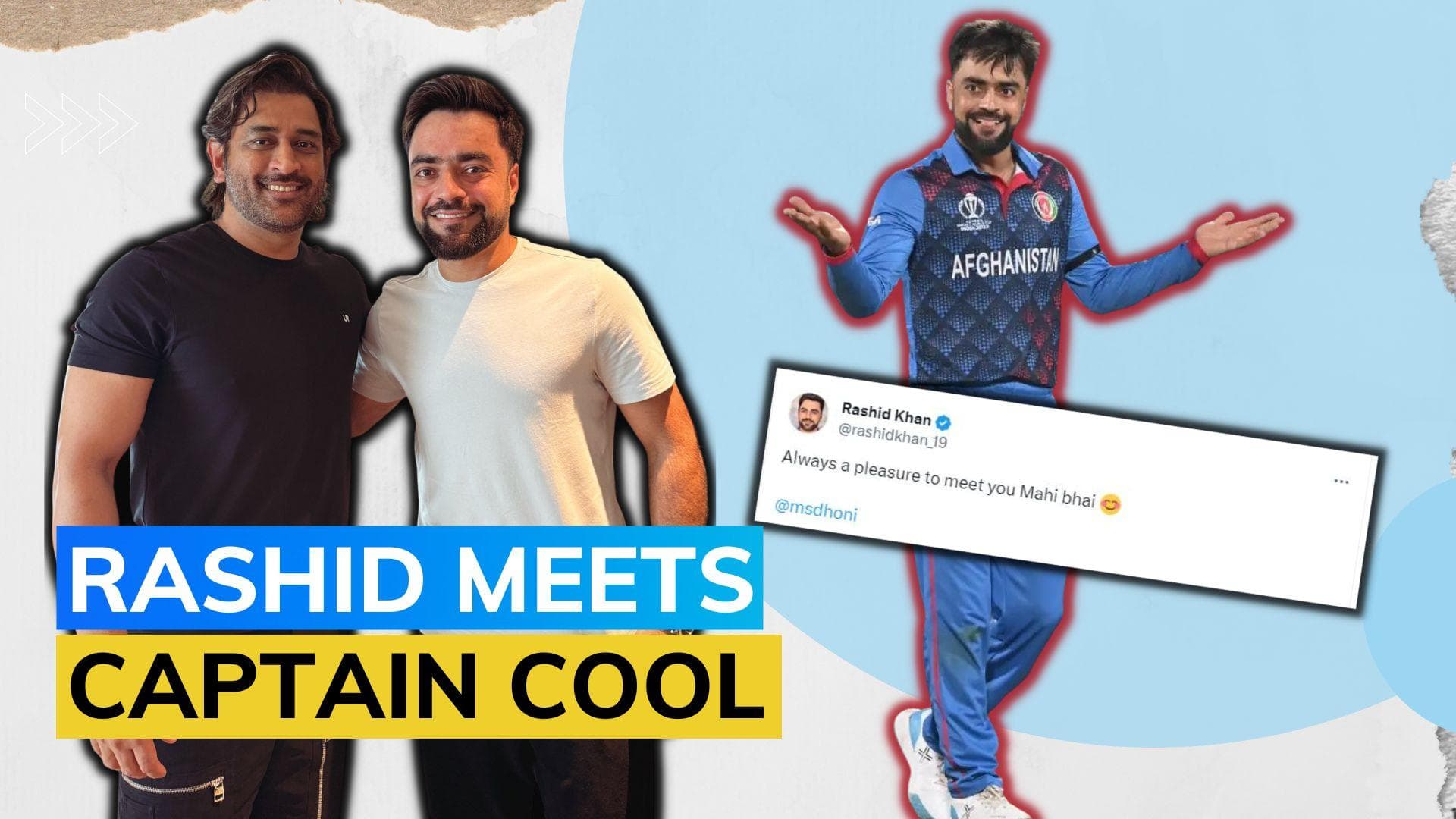 ICC Cricket World Cup: Afghanistan star Rashid Khan meets India's MS Dhoni ahead of Pakistan clash
