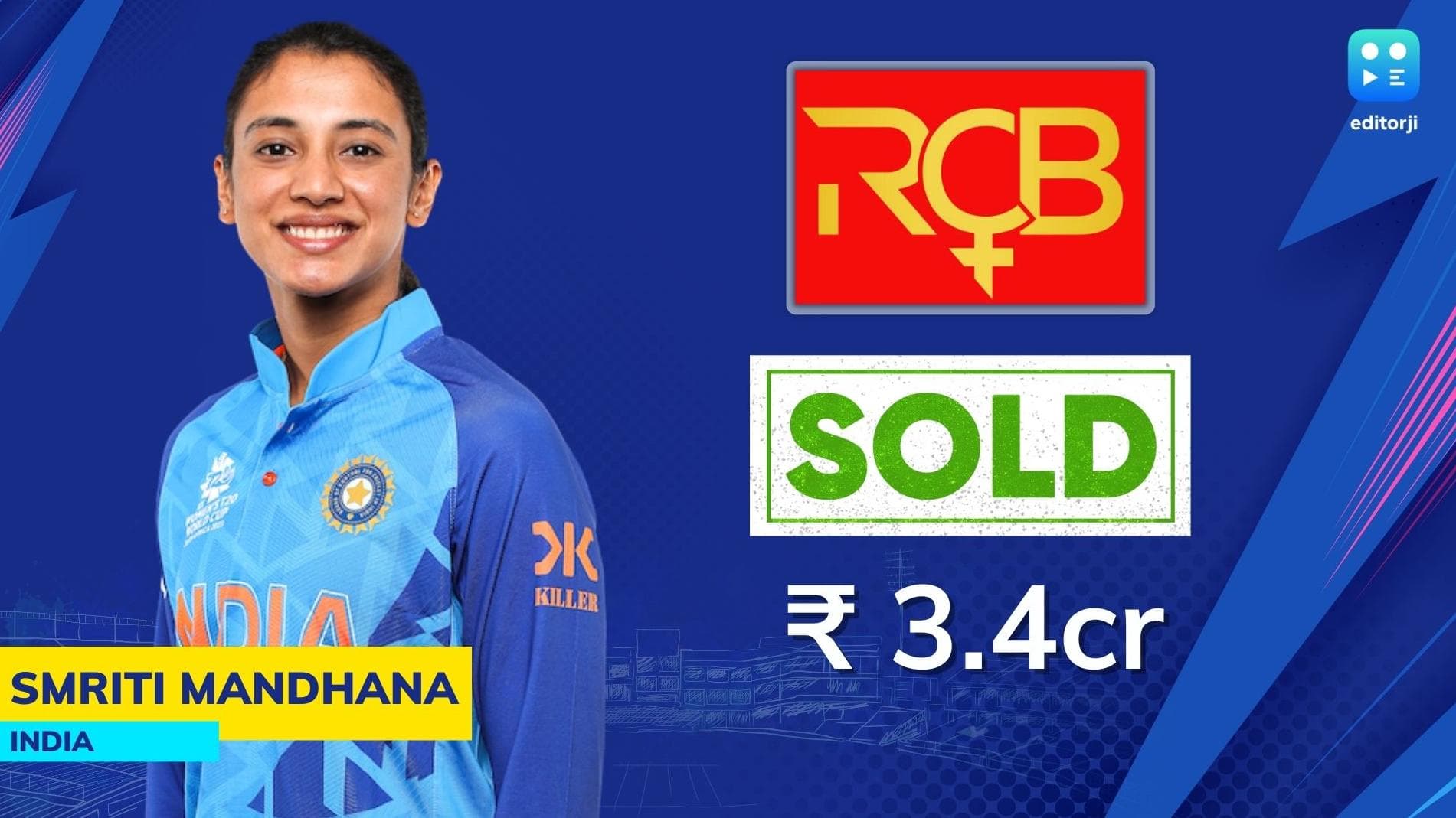 WPL 2023 AUCTION: Smriti Mandhana  पर हुई जमकर पैसों की बरसात, 3.4 करोड़ खर्च करते हुए RCB ने खरीदा