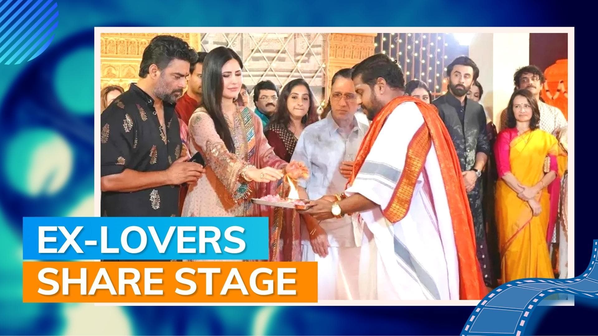 Ranbir Kapoor and Katrina Kaif come together at Kalyanaraman's Navratri celebration, pics go viral