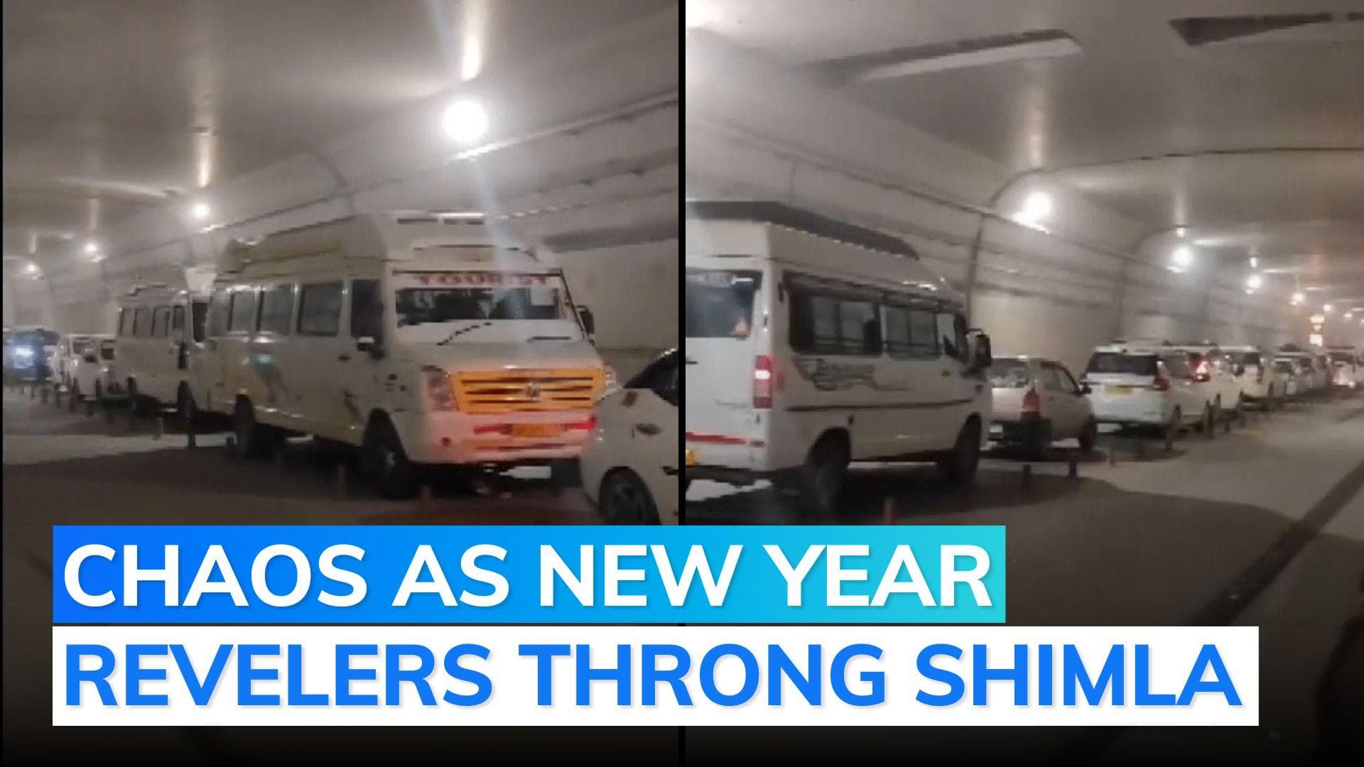 Video: massive traffic snarl in Atal tunnel as New Year revelers throng Himachal 