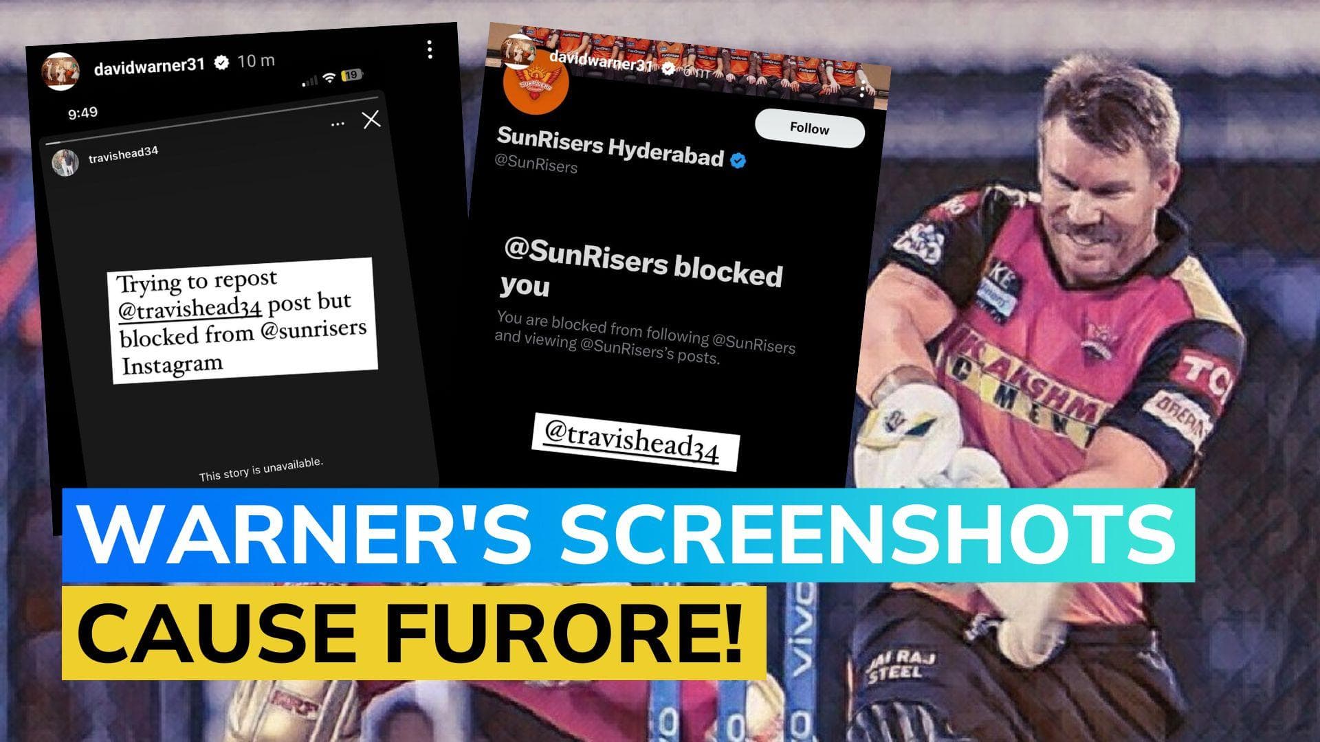 David Warner reveals Sunrisers Hyderabad have blocked him on social media | IPL Auction