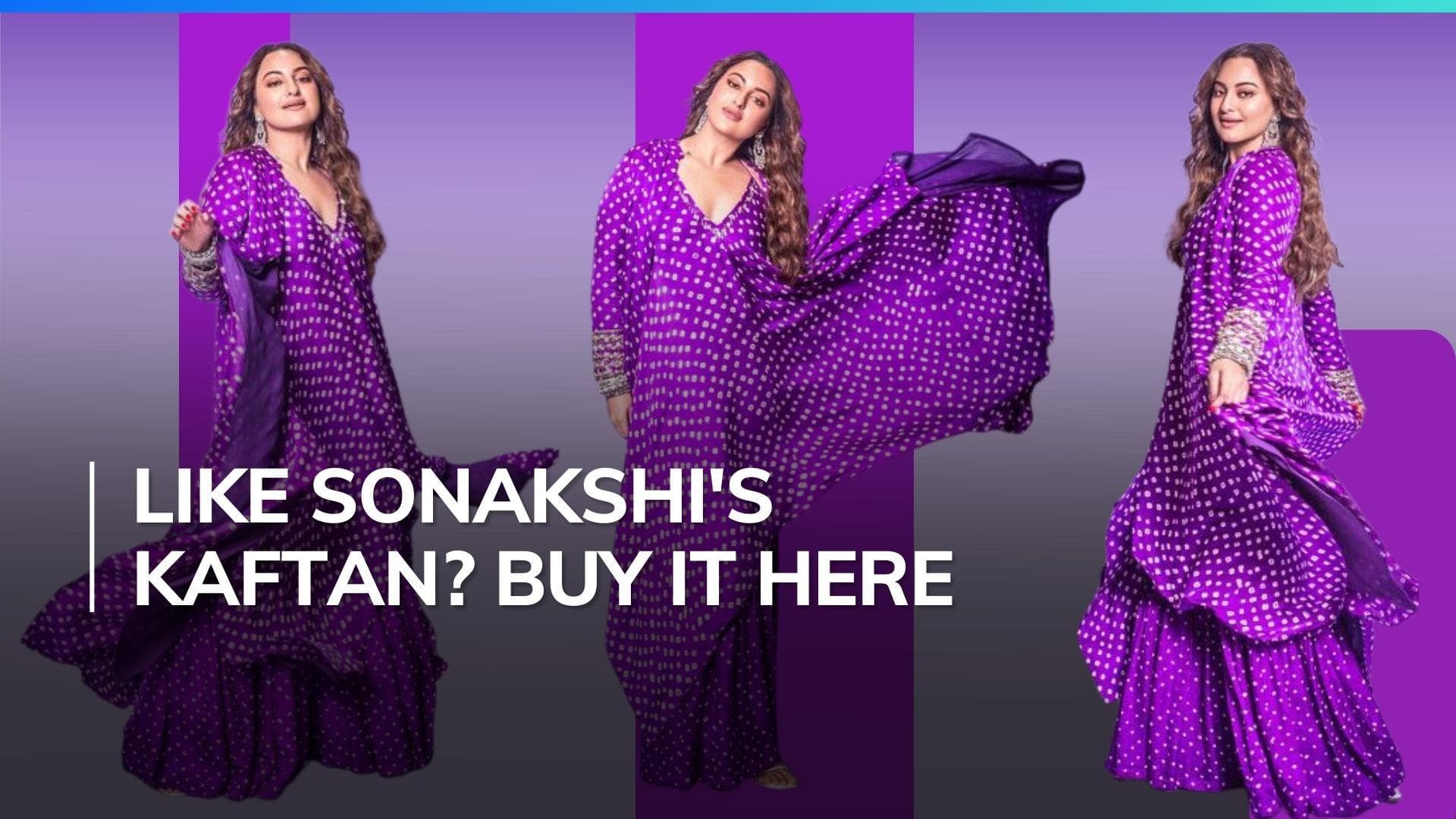 Sonakshi Sinha mesmerises fans in purple Bandhani kaftan ensemble at 'Heeramandi' promotion event