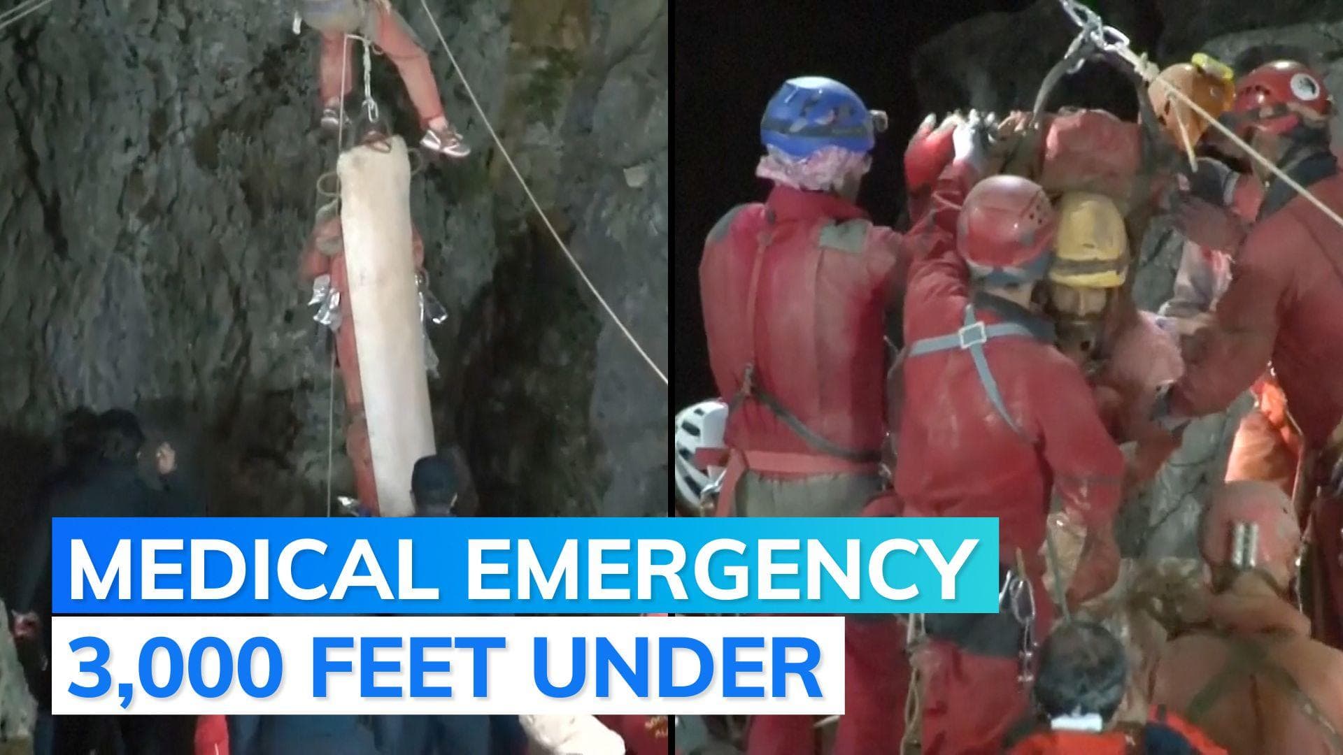 Watch: dramatic visuals of US researcher being rescued from cave after a week