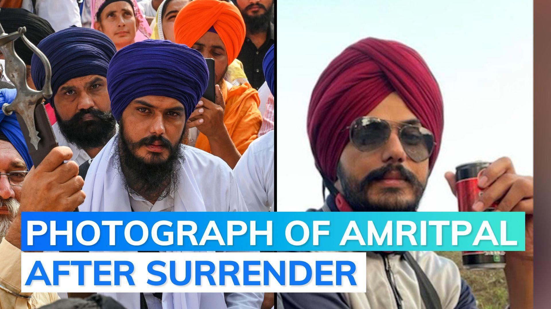 Watch: picture of Amritpal Singh in Punjab police custody