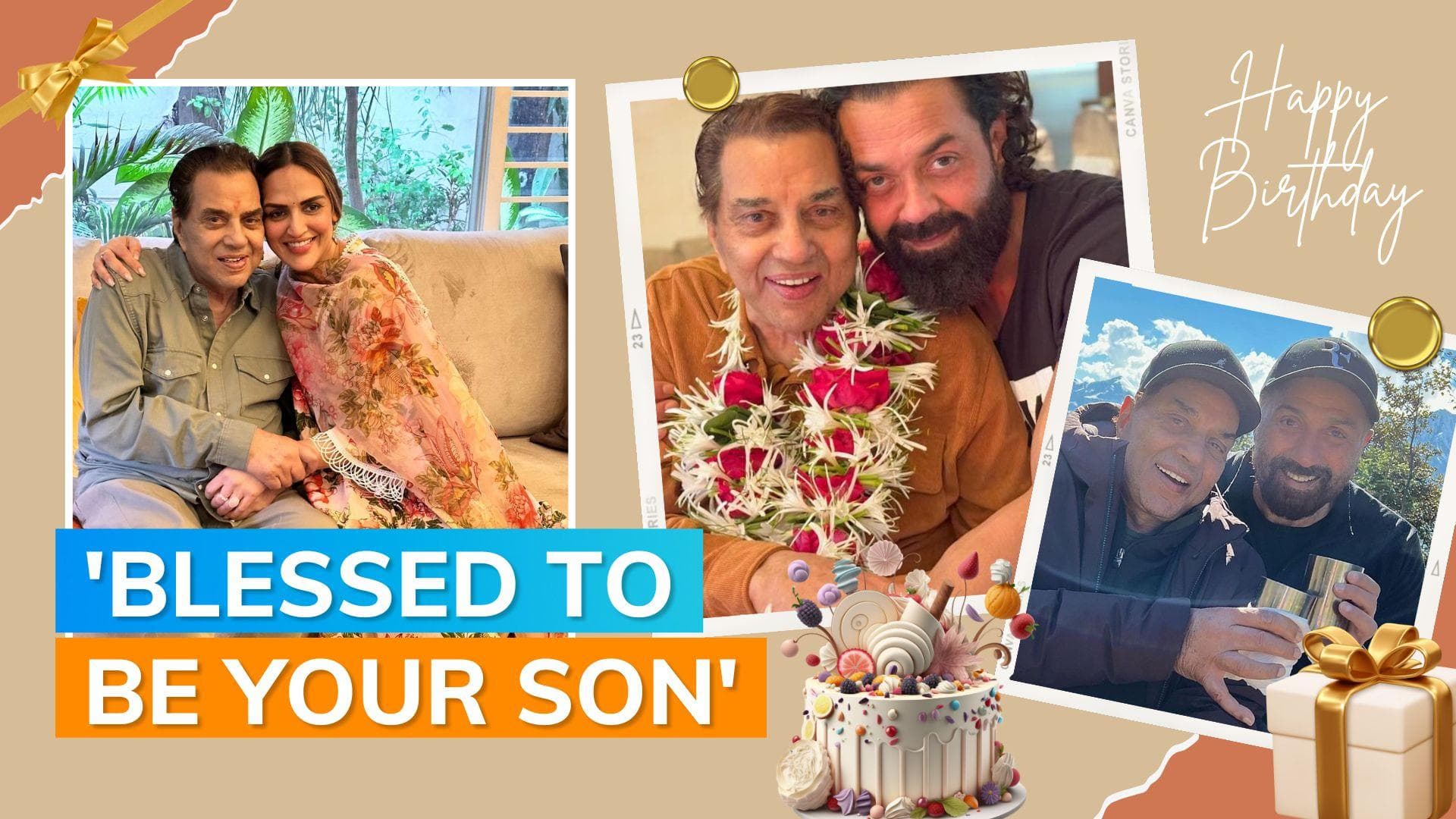 Sunny Deol, Bobby Deol, Esha Deol wish their father Dharmendra on his 88th birthday