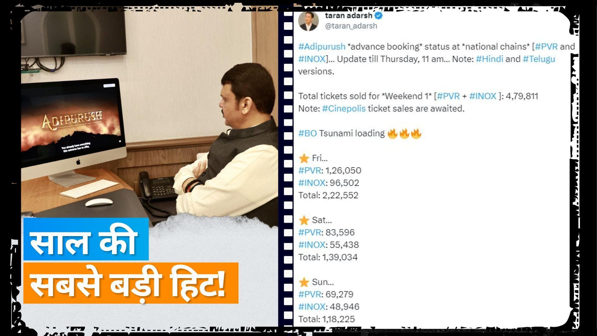 Adipurush Release : ओपनिंग डे पर रिकॉर्ड तोड़ कलेक्शन करेगी 'आदिपुरुष', देखिए क्या कहते हैं आंकड़े   