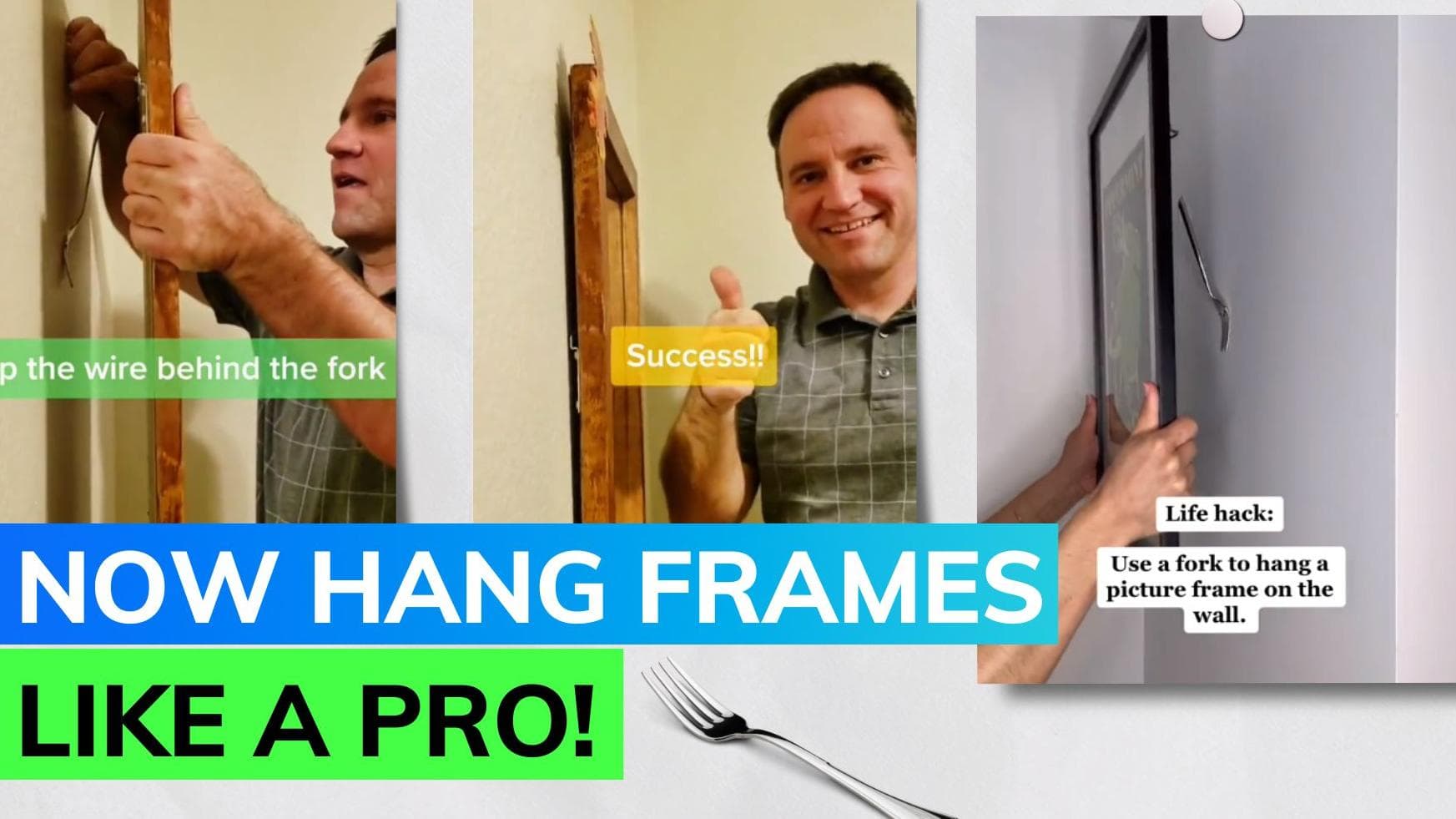 Master the art of hanging frames with this genius fork hack 