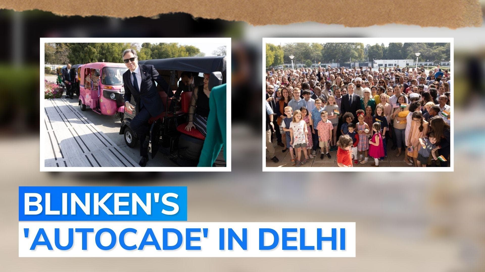 Watch: top US minister takes an auto ride in Delhi