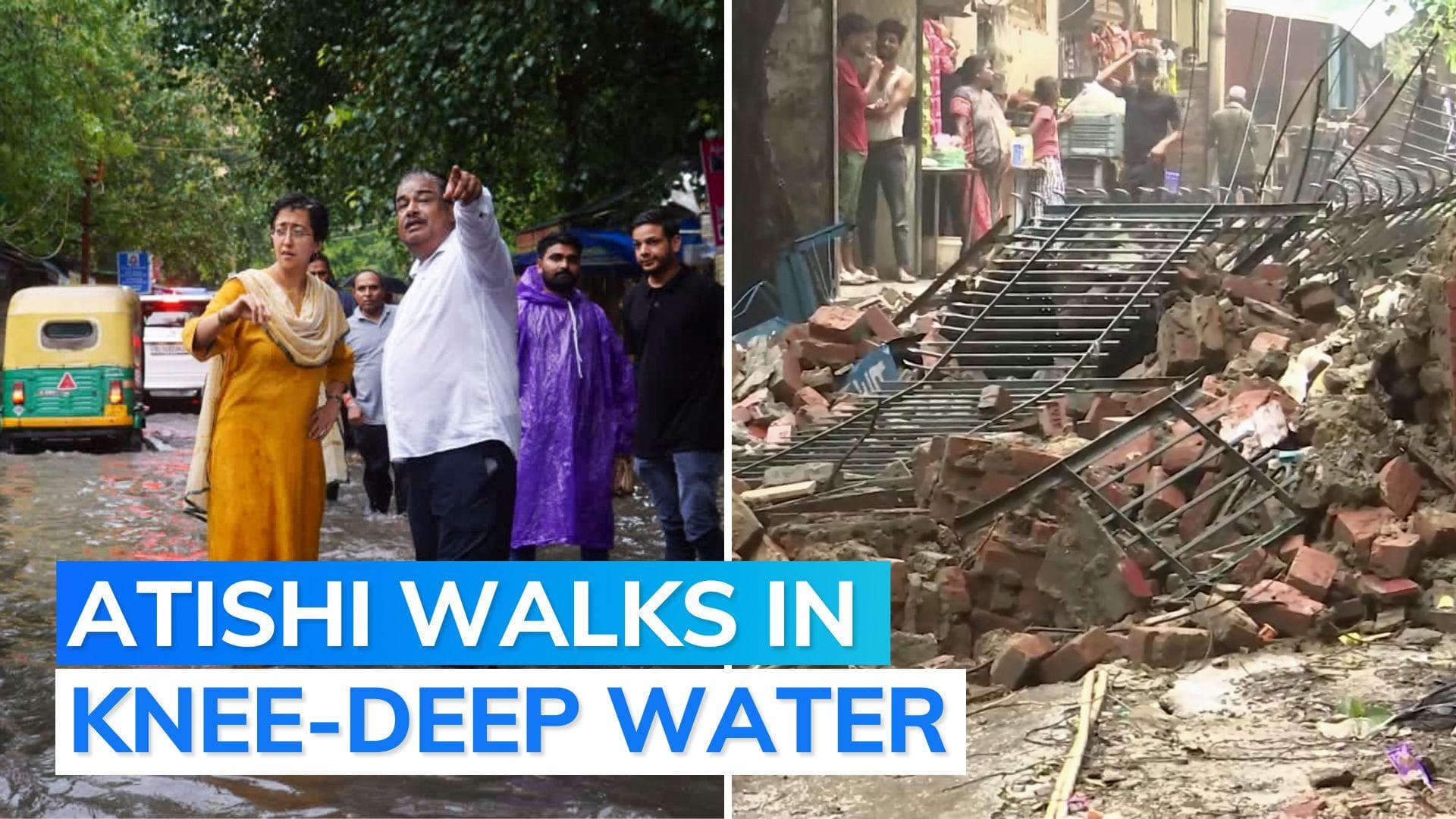 Delhi minister orders inspection of govt schools after wall collapse, inspects water-logging